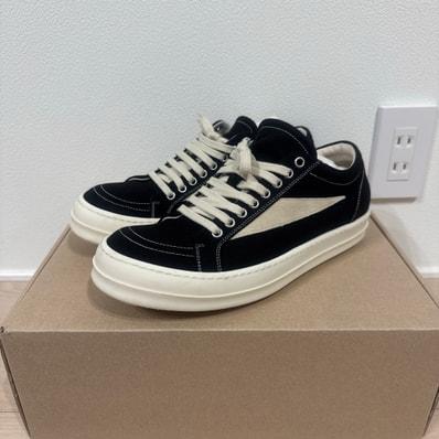 Rick Owens DRKSHDW FW25 Concordians Vintage Sneaks "Black/Milk/Milk"