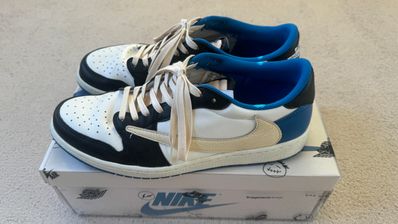 Travis Scott × fragment design × Nike Air Jordan 1 Low OG SP "Military Blue"
