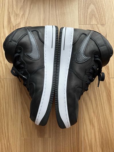 Stussy × Nike Air Force 1 Mid "Black/Black"