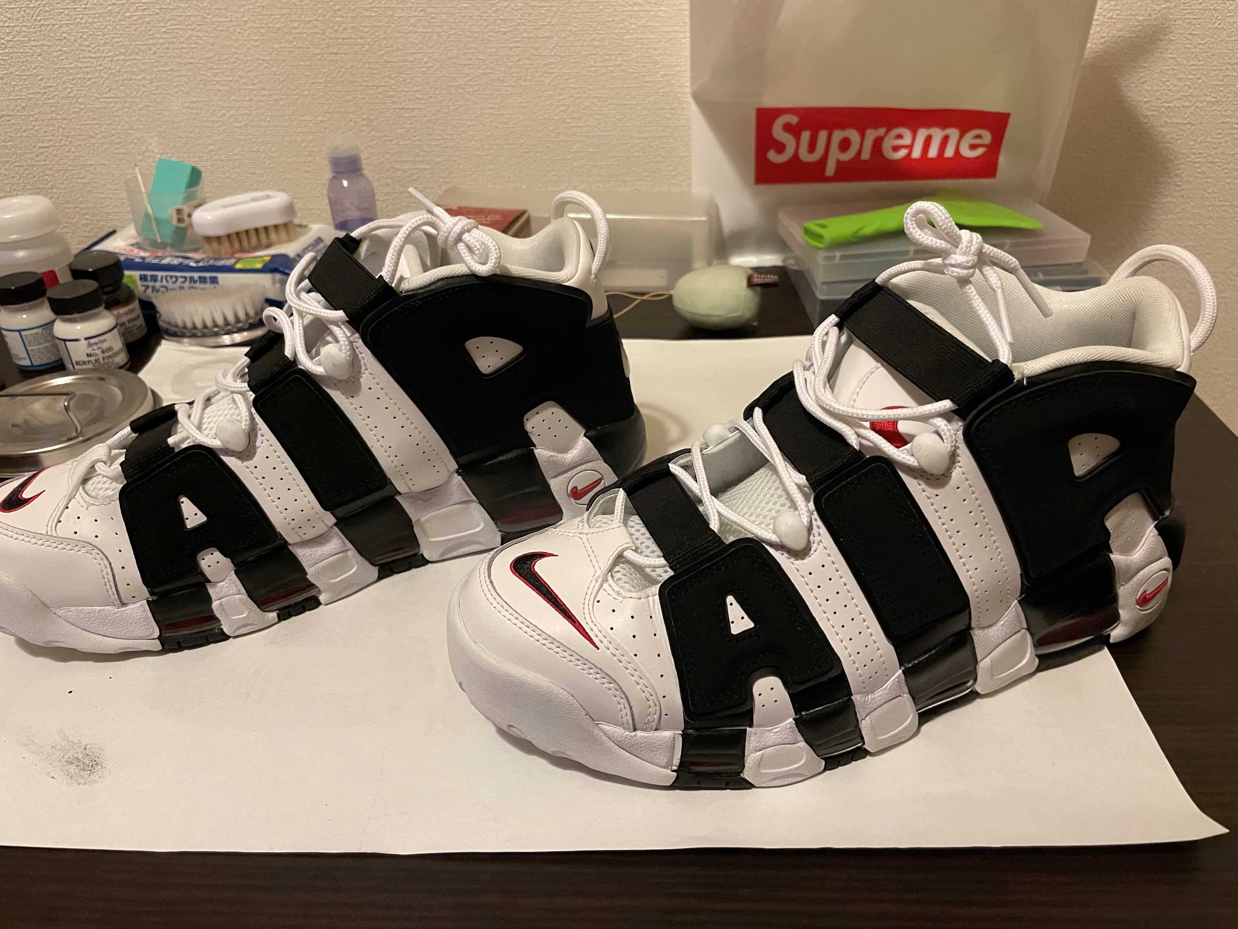 NIKE AIR MORE UPTEMPO "WHITE/BLACK/UNIVERSITY RED"(2020)