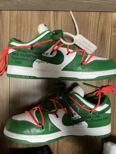 Off-White × Nike Dunk Low "White/Pine Green"