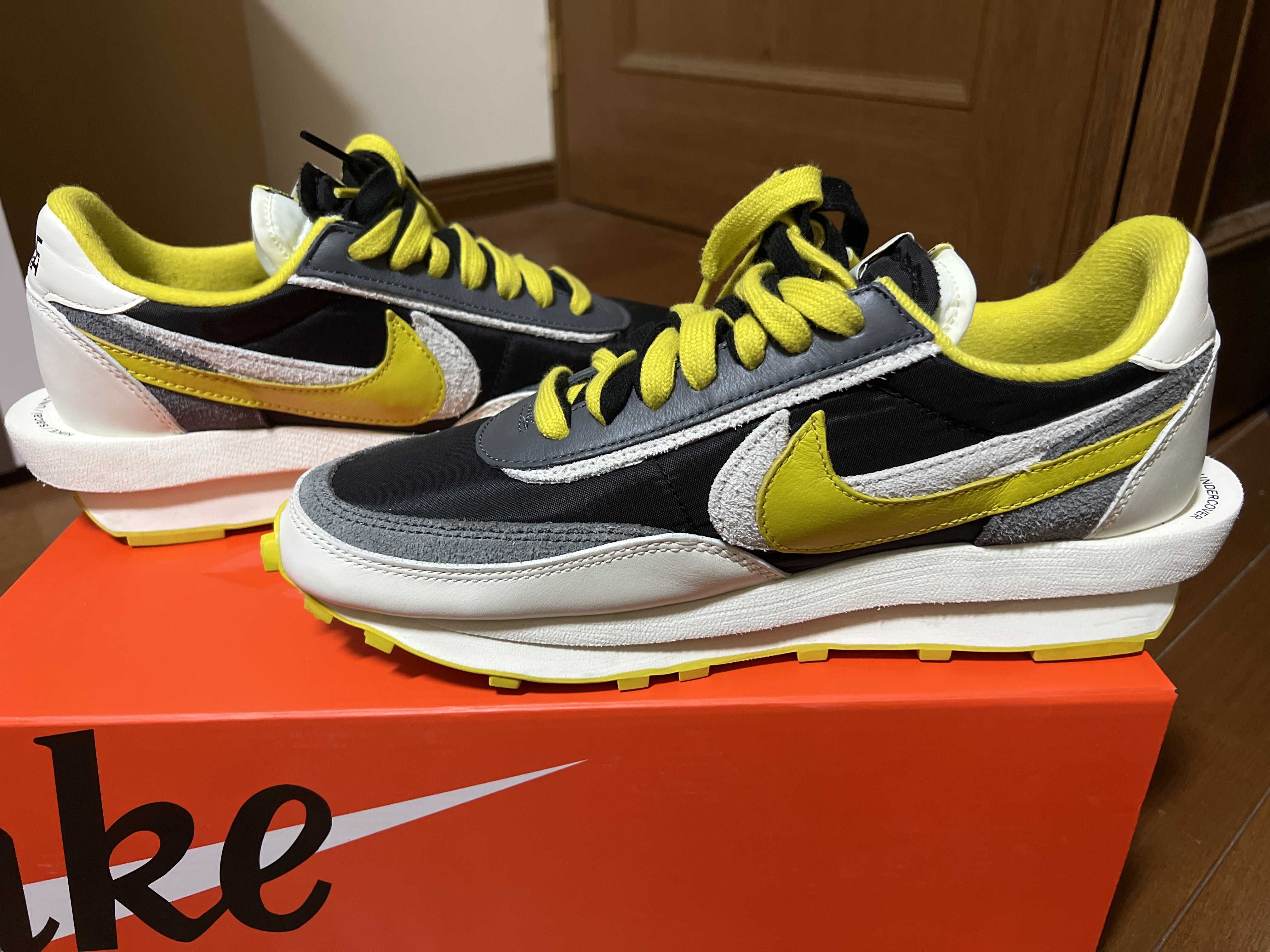 UNDERCOVER × sacai × Nike LD Waffle "Black/Sail-Dark Grey-Bright Citron"