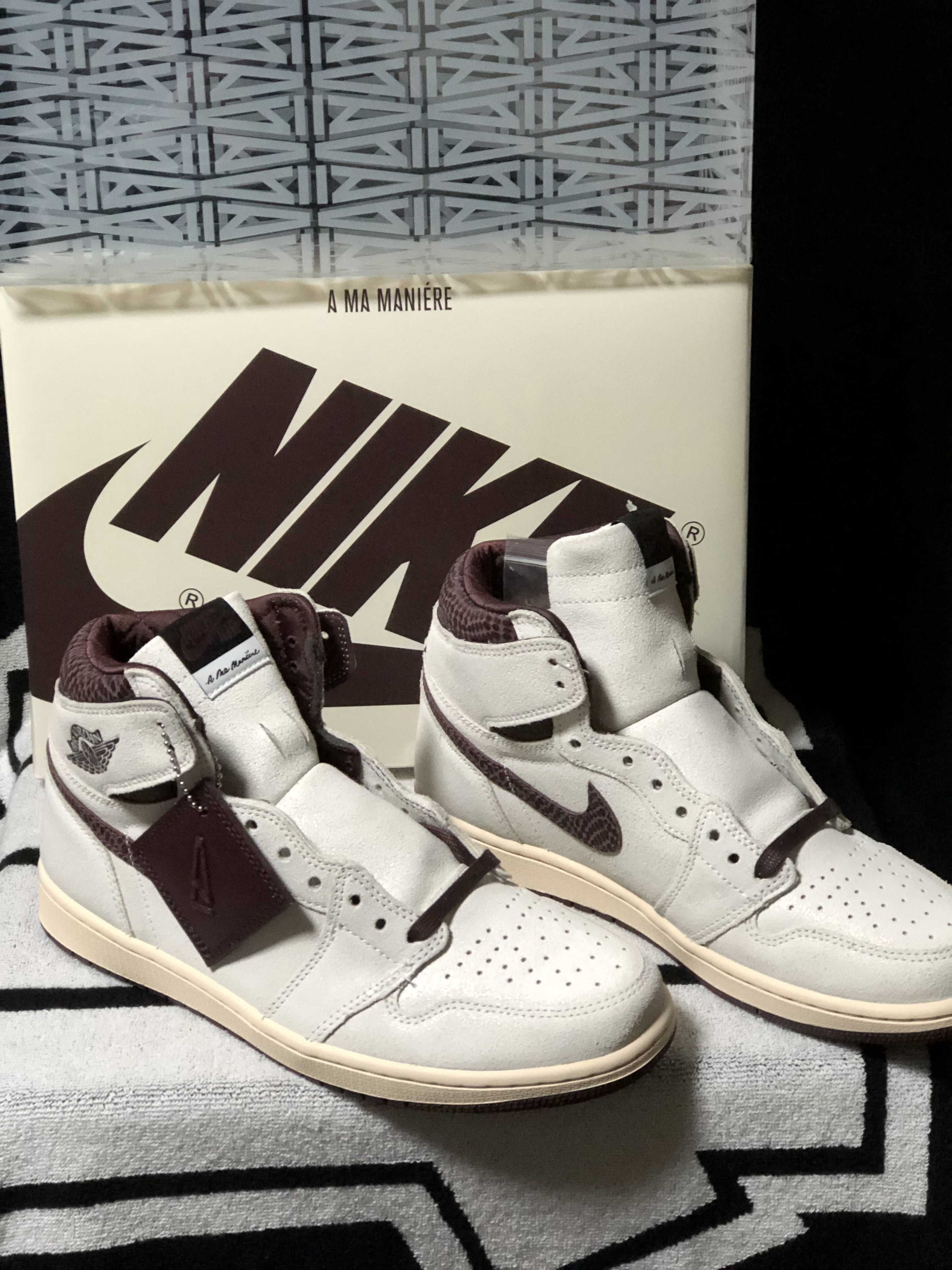 A Ma Maniere × Nike Air Jordan 1 Retro High OG "Sail and Burgundy"