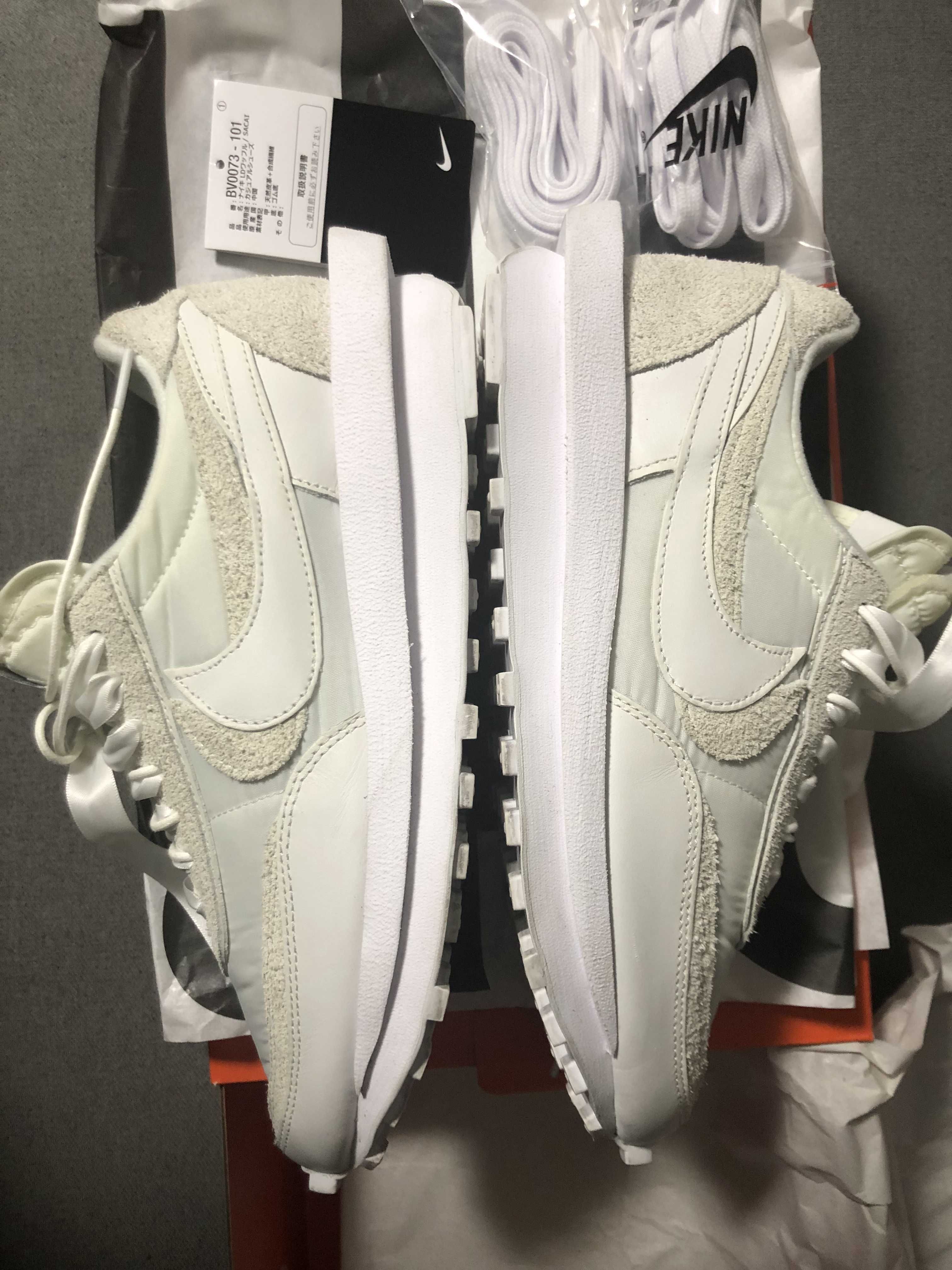 sacai × Nike LDV Waffle "Triple White"