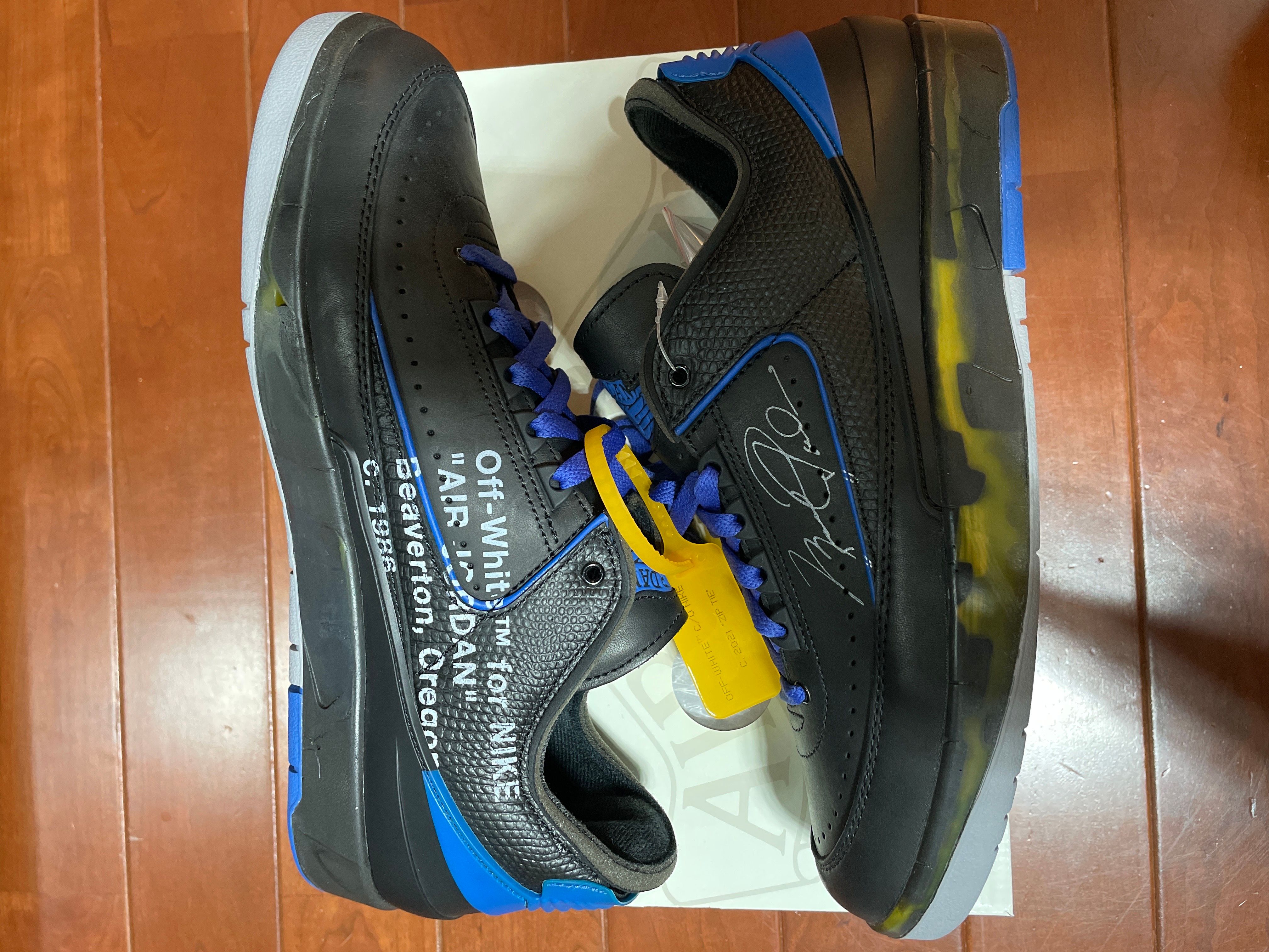 Off-White × Nike Air Jordan 2 Low "Black and Varsity Royal"