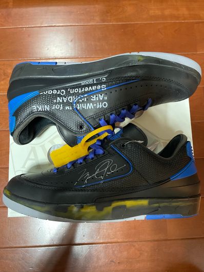 Off-White × Nike Air Jordan 2 Low "Black and Varsity Royal"