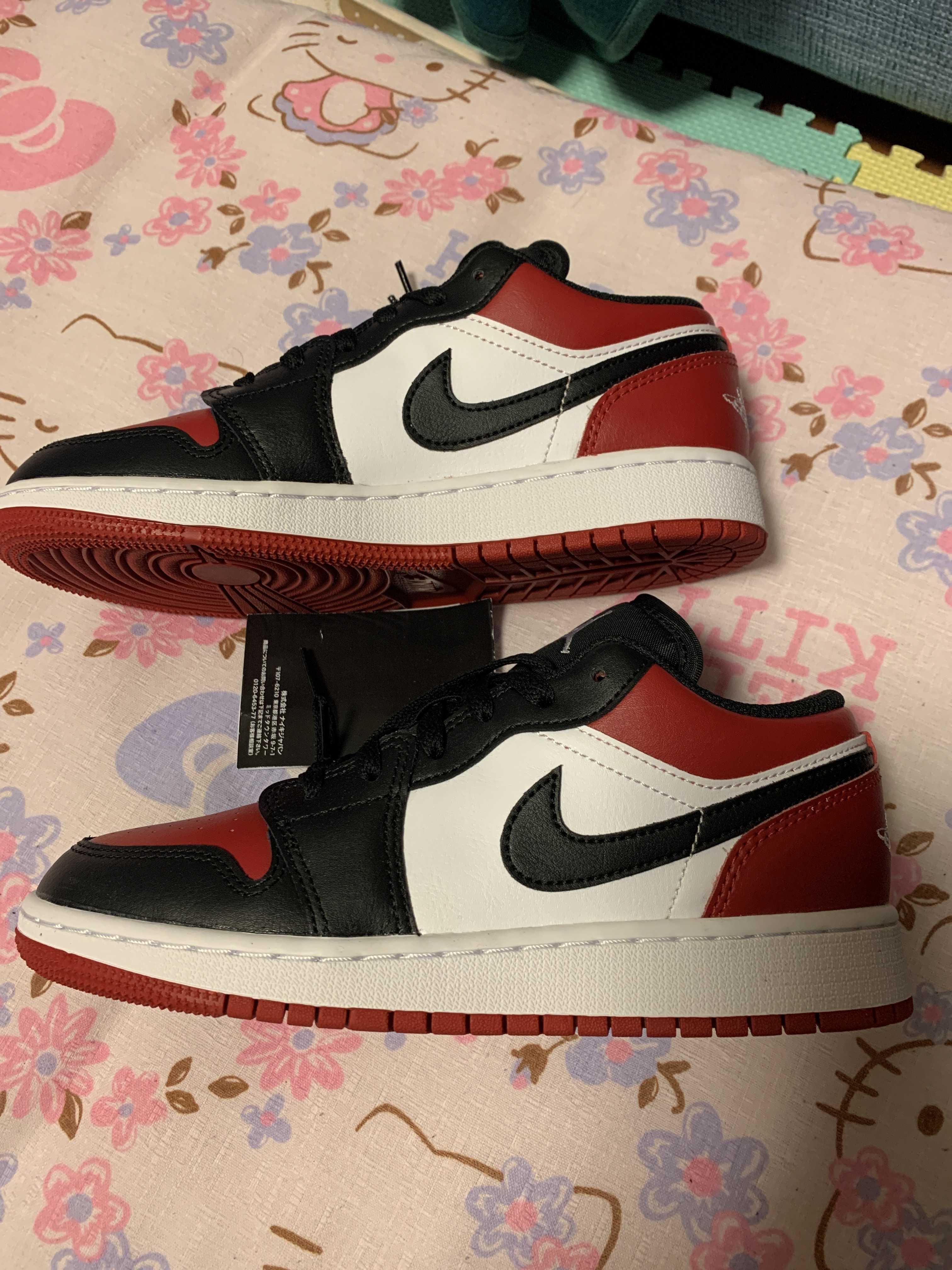 Nike GS Air Jordan 1 Low "Bred Toe"