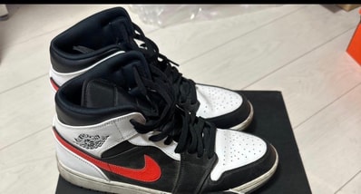 NIKE AIR JORDAN 1 MID "BLACK/CHILE RED/WHITE"