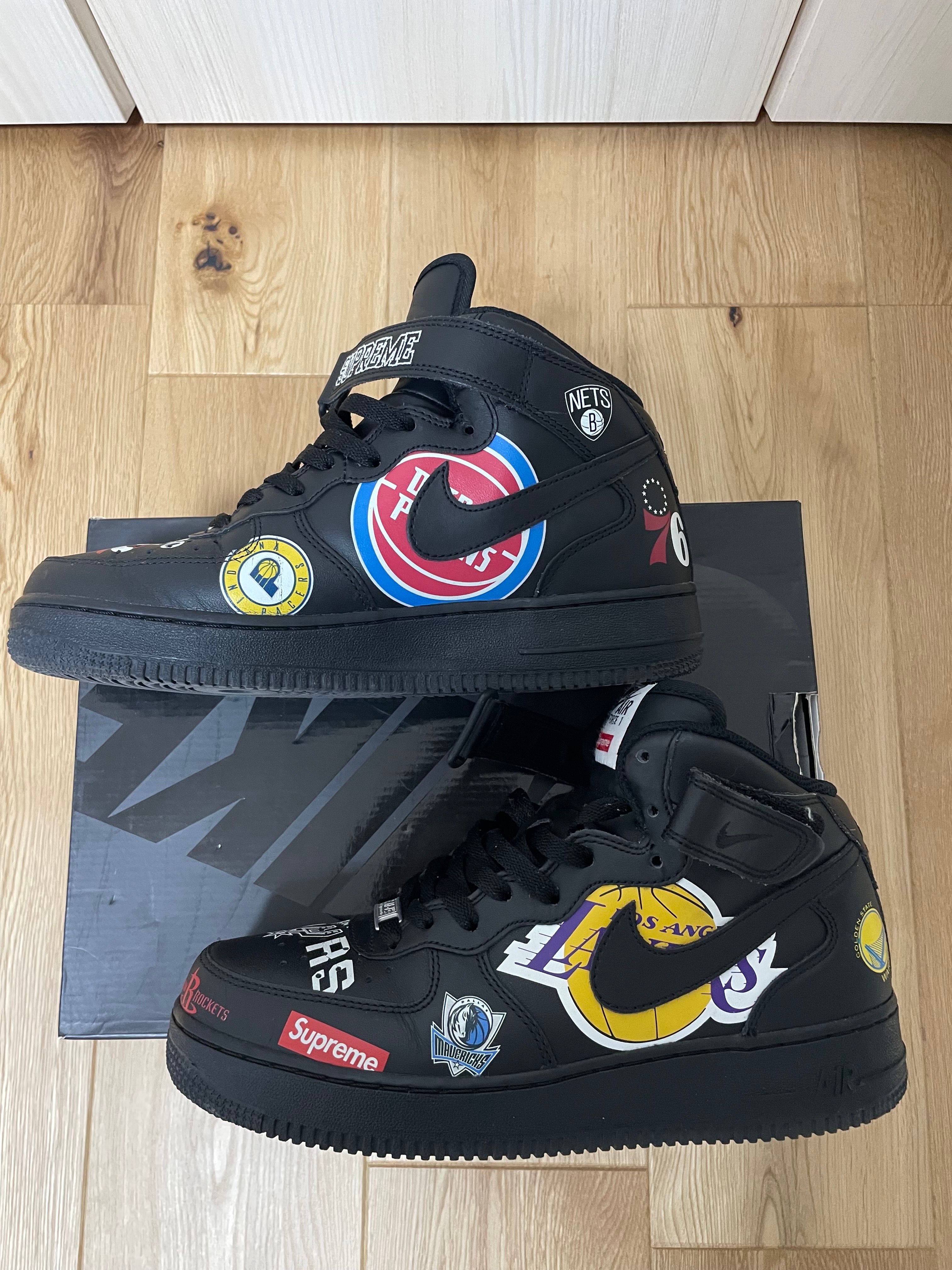 Supreme × NBA × Nike Air Force 1 Mid '07 "Black"