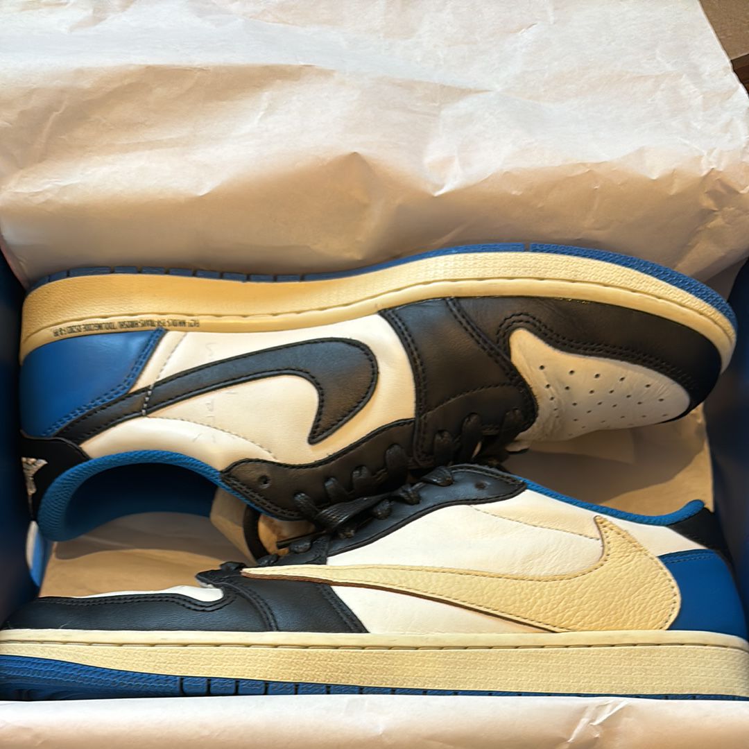 Travis Scott × fragment design × Nike Air Jordan 1 Low OG SP "Military Blue"
