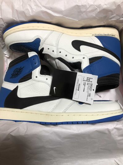 Travis Scott × fragment design × Nike Air Jordan 1 Retro High OG SP "Military Blue"