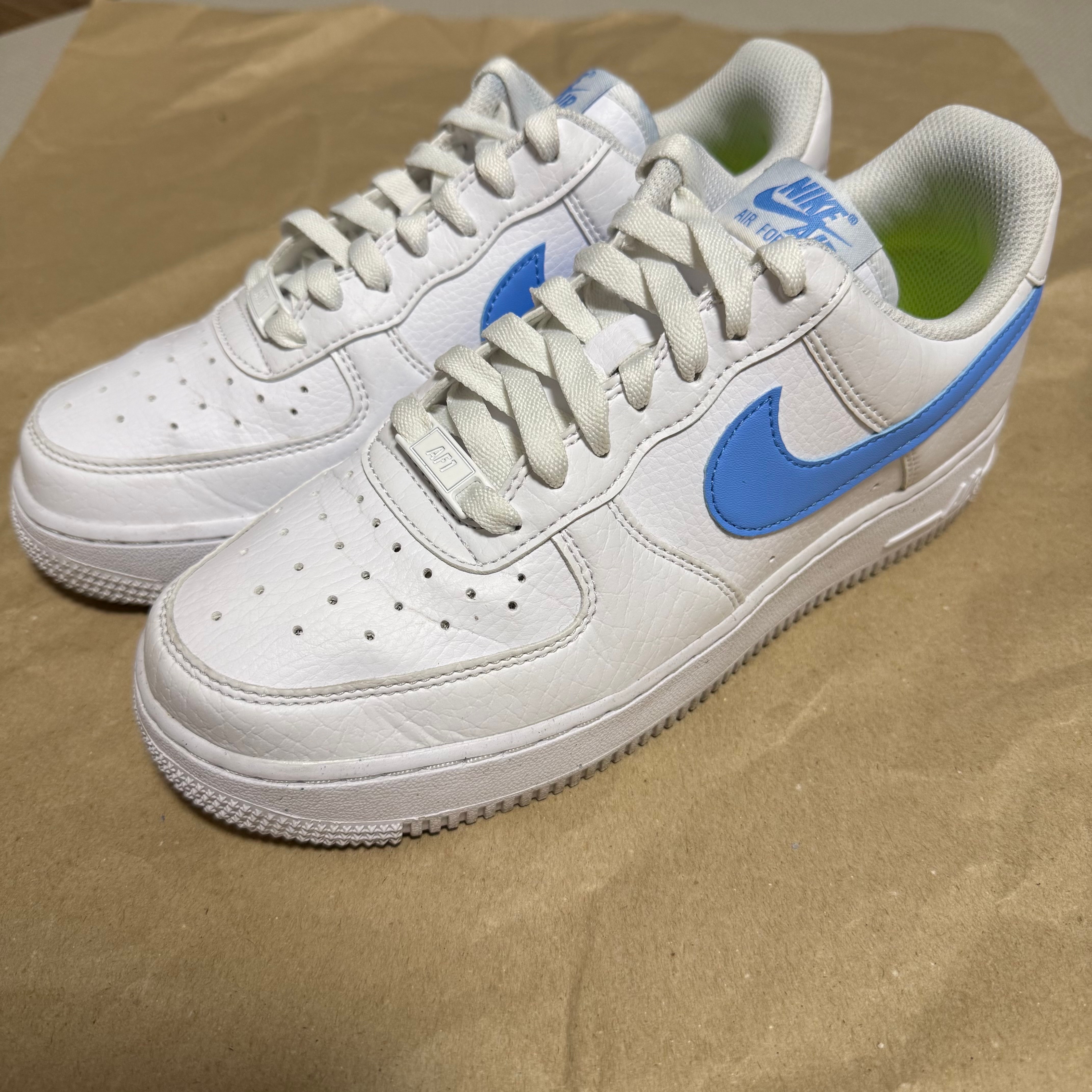 Nike Women's Air Force 1 '07 Next Nature "White/University Blue/White Volt"