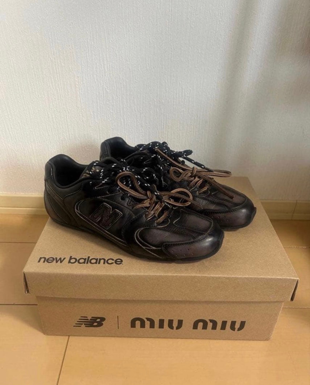 MIU MIU × New Balance Women's 530 SL Leather Sneakers "Black"