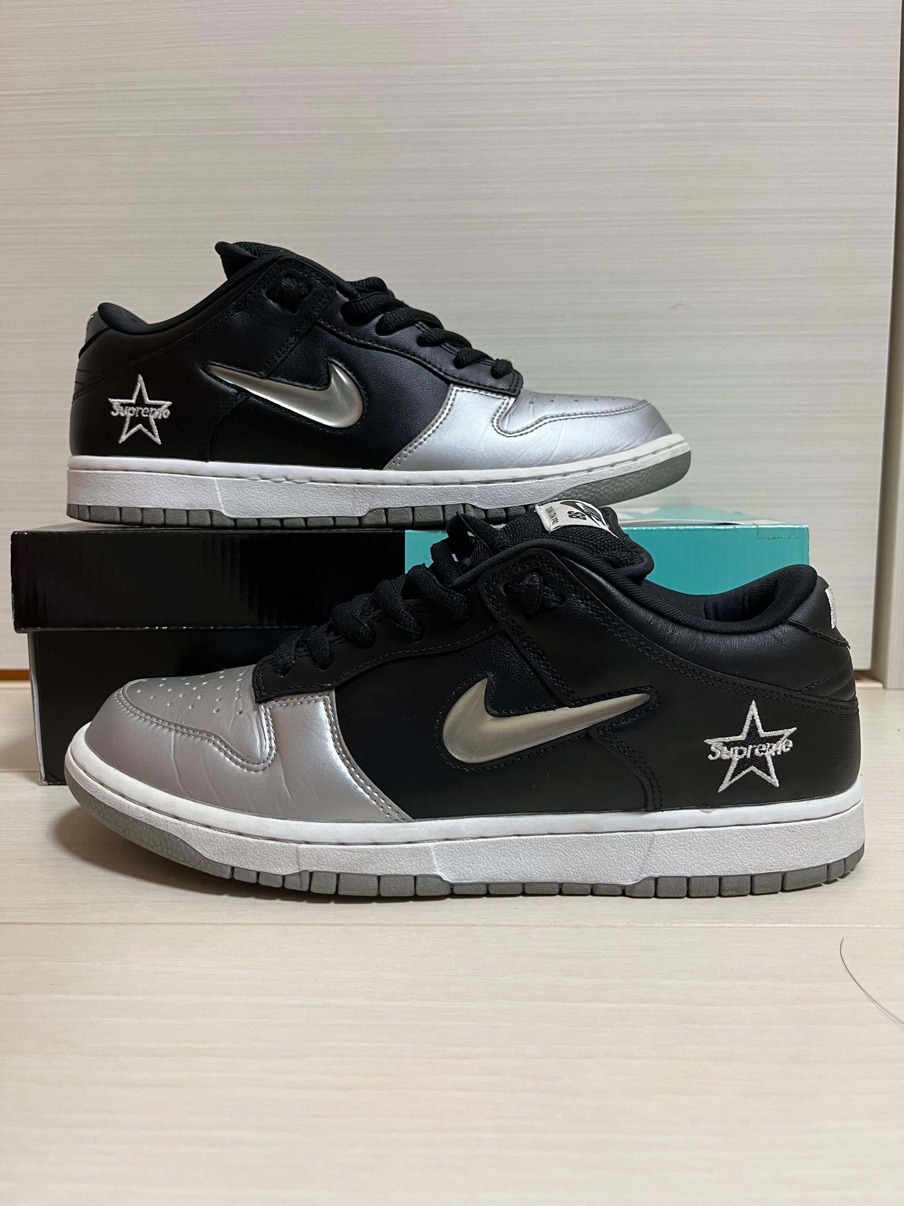 Supreme × Nike Dunk Low "Metallic Silver/Black"