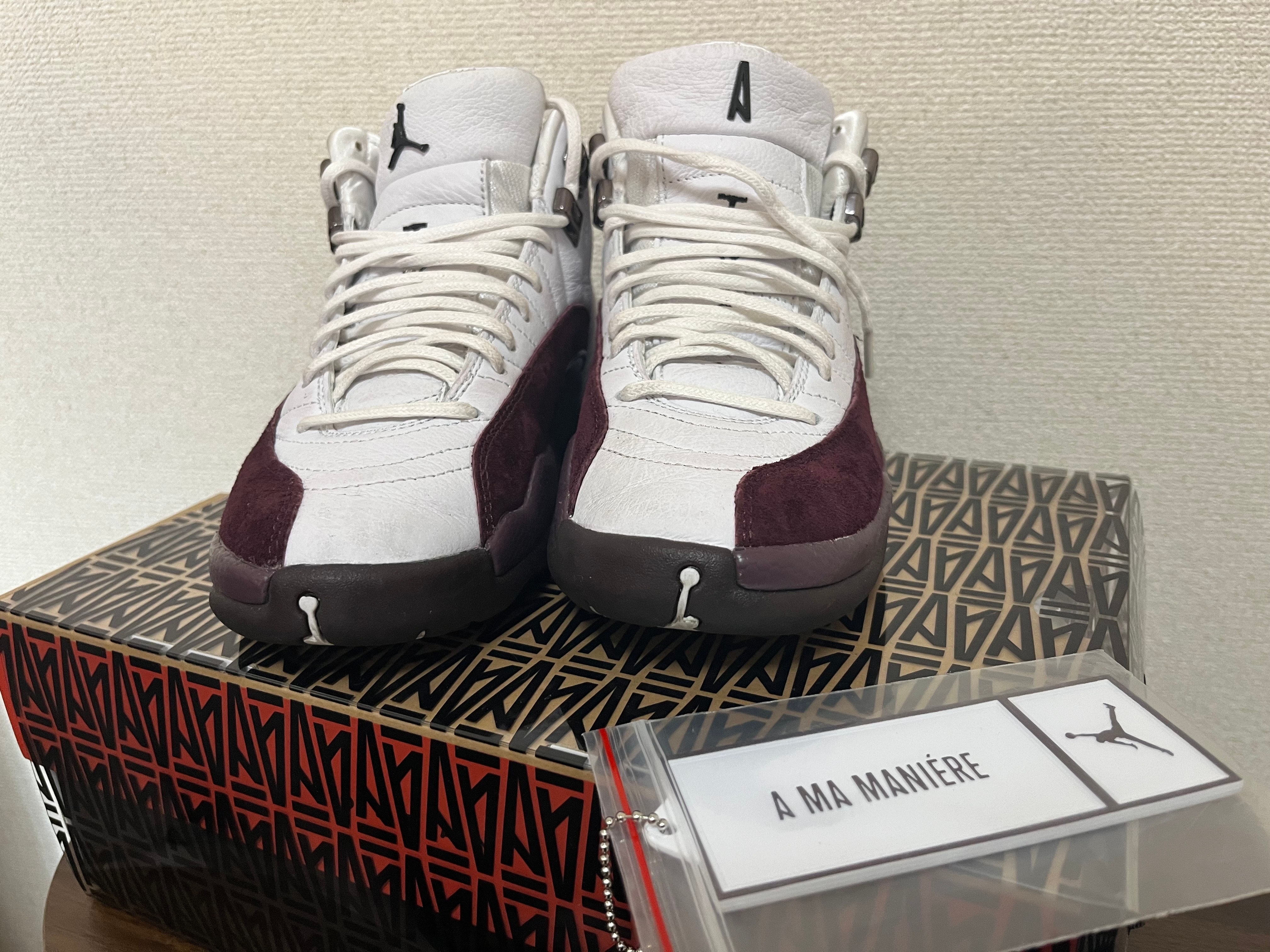 アママニエール × ナイキ ウィメンズ エアジョーダン12 "ホワイト アンド バーガンディークラッシュ"