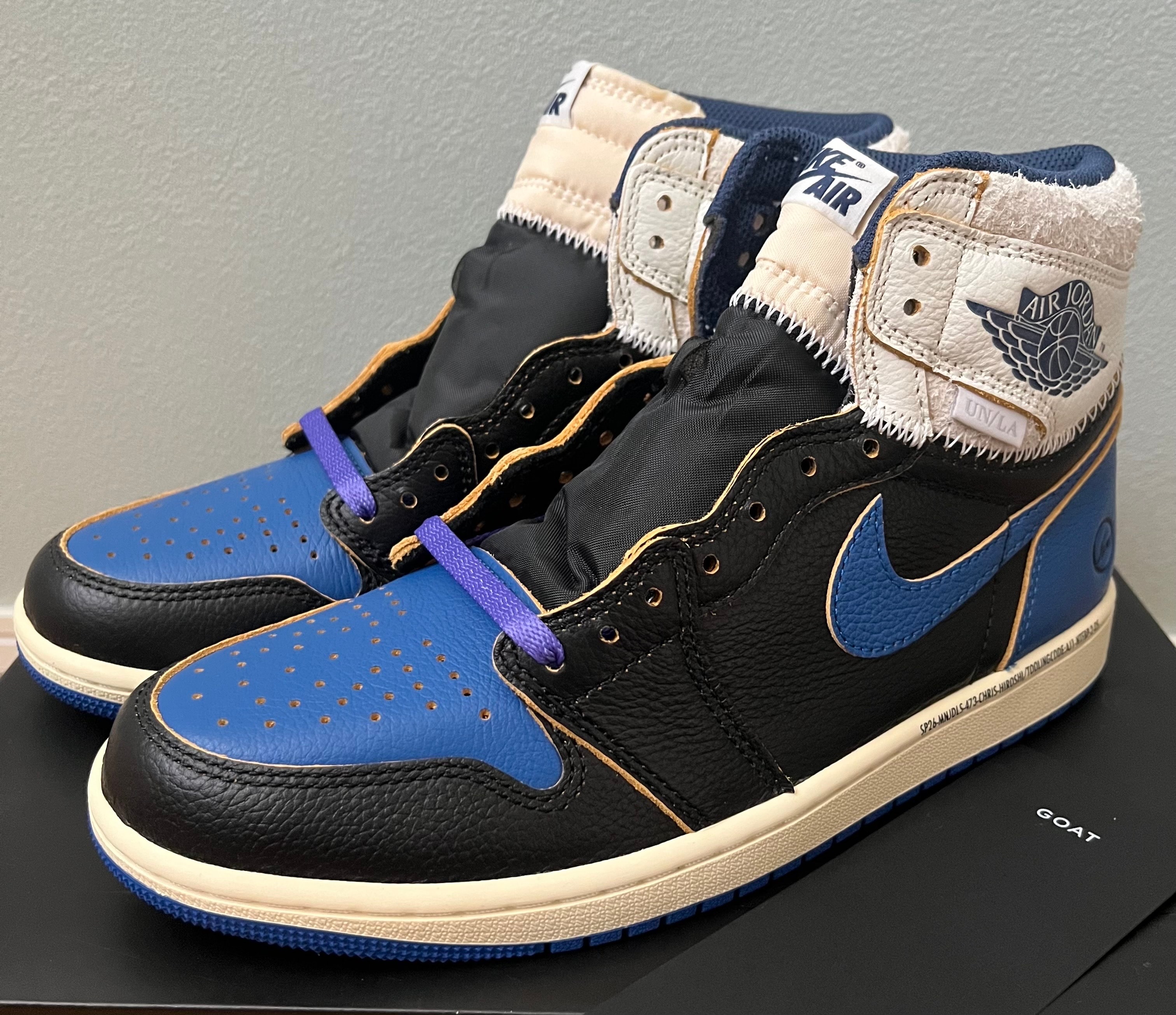 fragment design × UNION × Nike Air Jordan 1 High OG "Sport Royal"