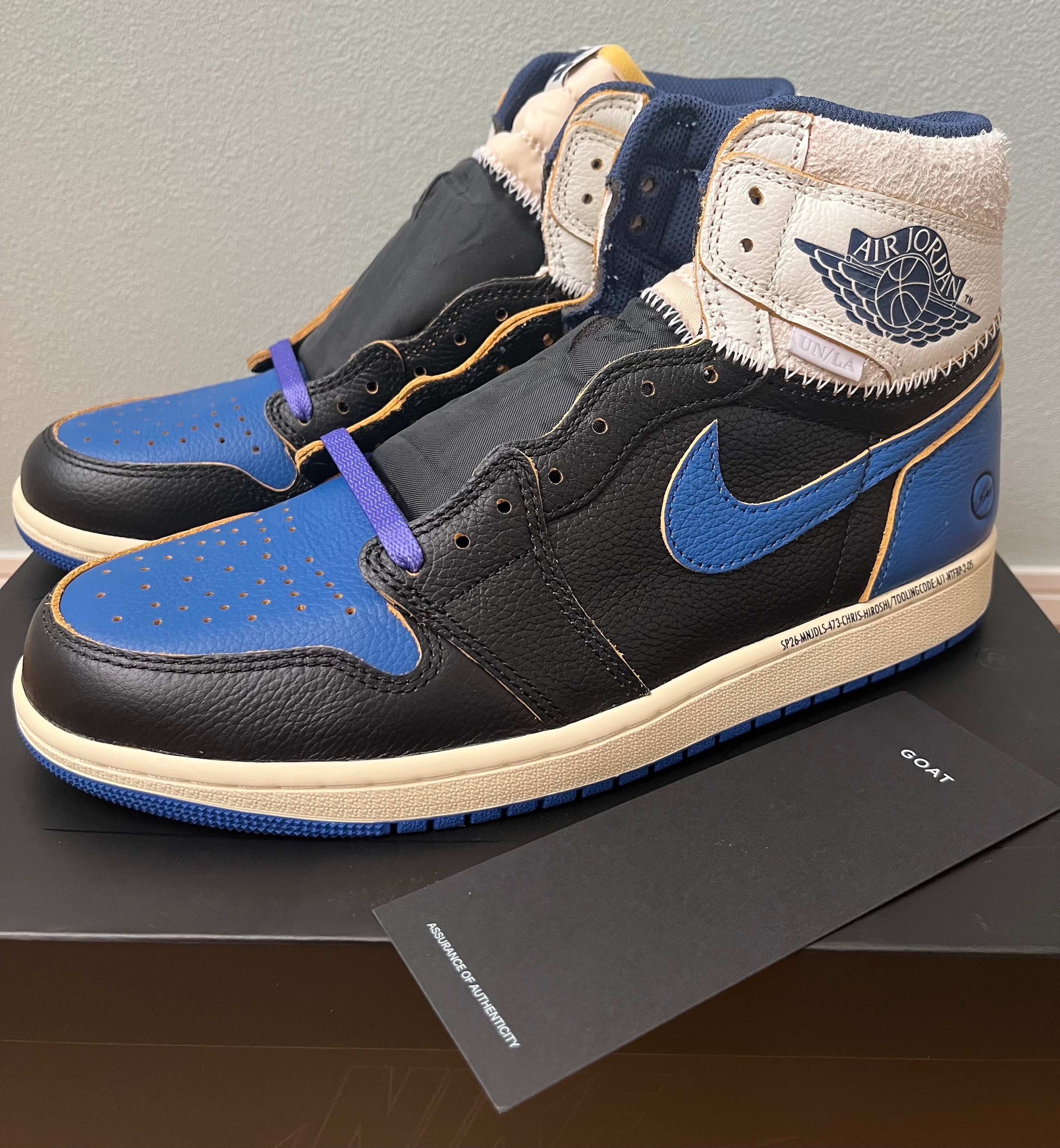 fragment design × UNION × Nike Air Jordan 1 High OG "Sport Royal"