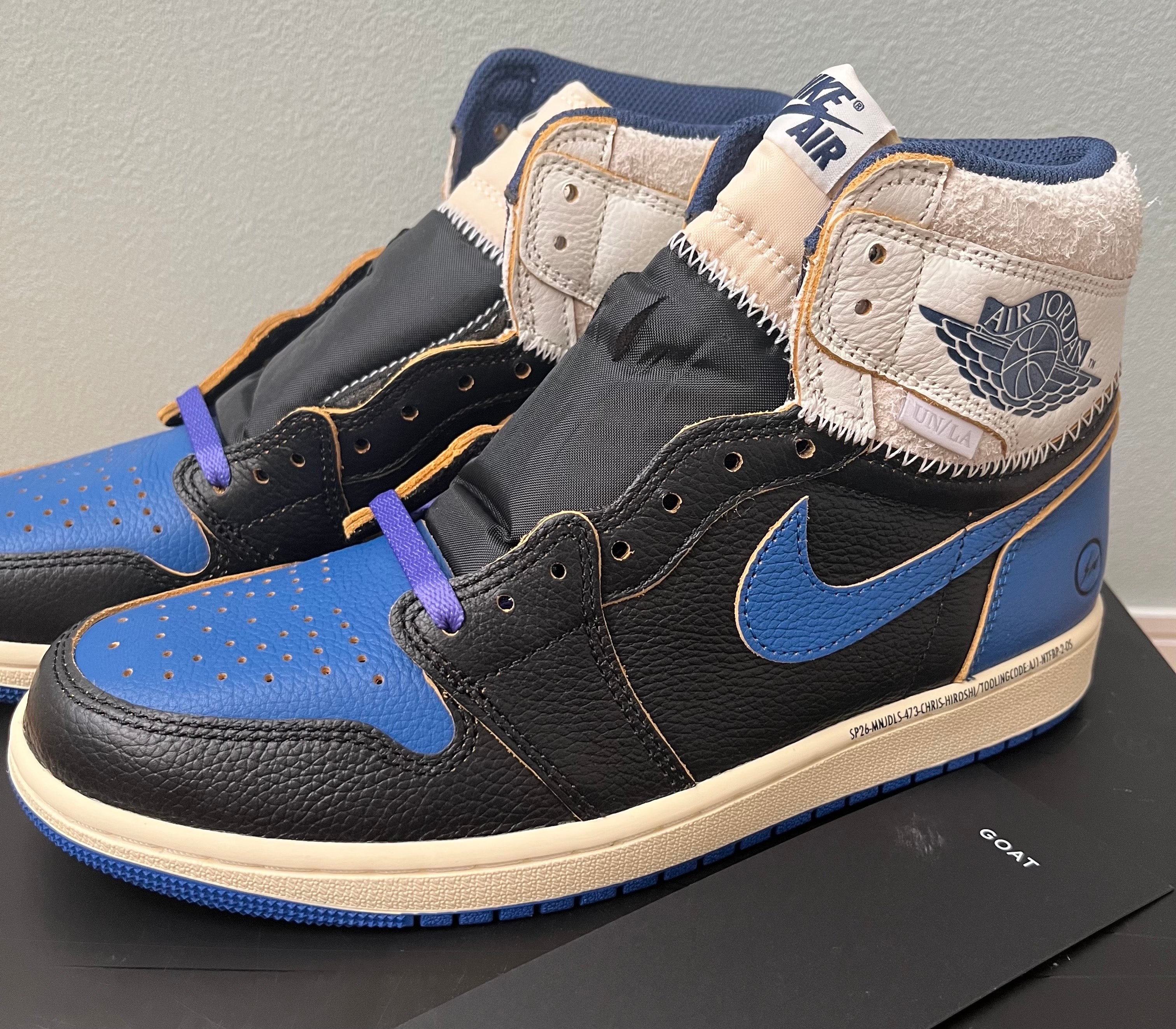 fragment design × UNION × Nike Air Jordan 1 High OG "Sport Royal"