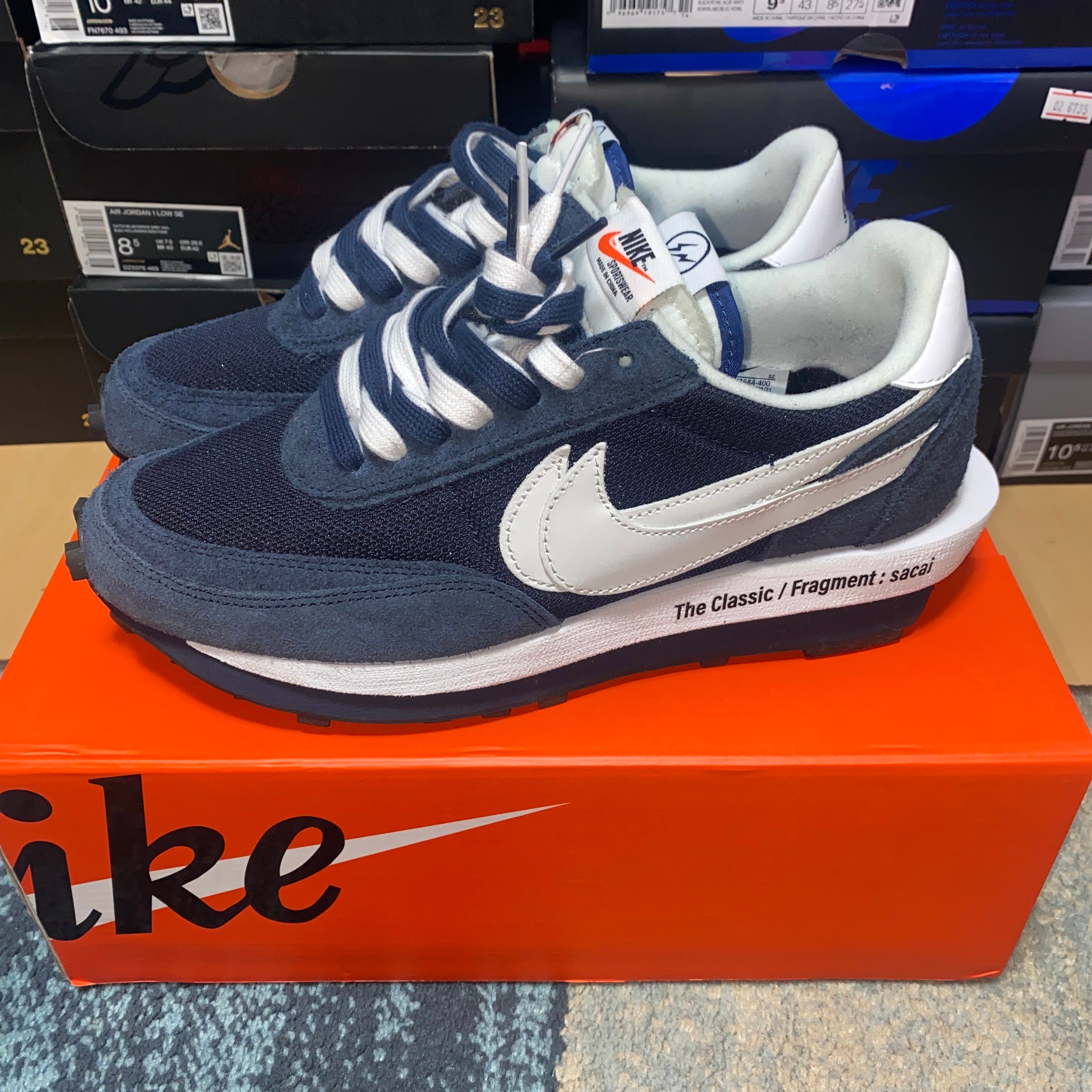 Fragment × sacai × Nike LD Waffle "Blackended Blue"