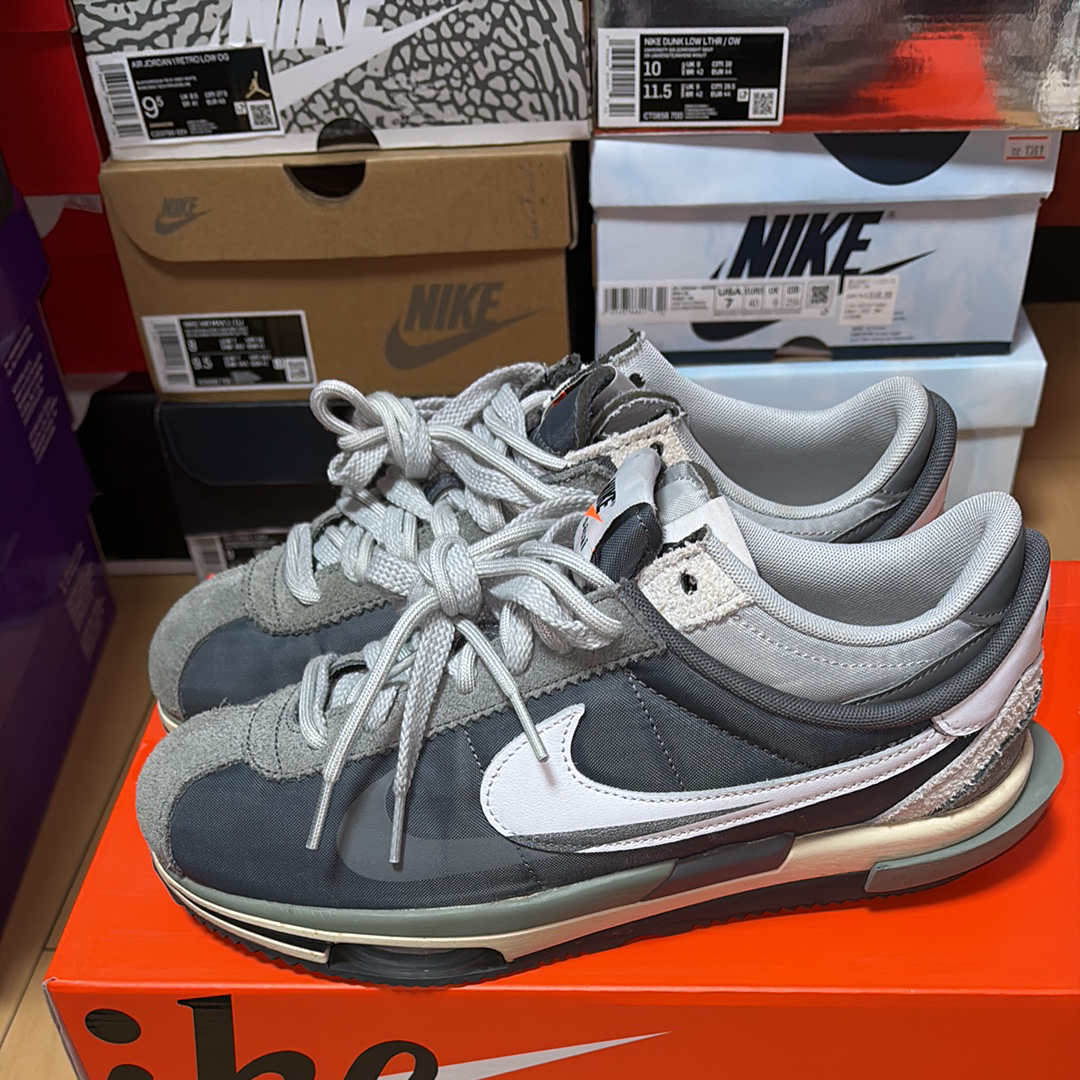 sacai × Nike Zoom Cortez "Iron Grey"