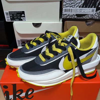 UNDERCOVER × sacai × Nike LD Waffle "Black/Sail-Dark Grey-Bright Citron"