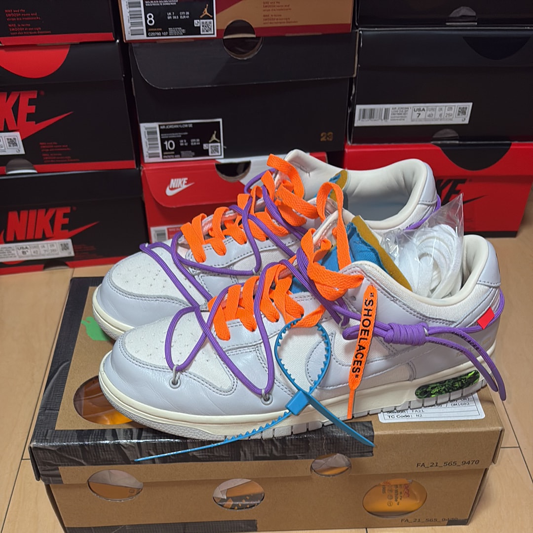 Off-White × Nike Dunk Low "Sail/Neutral Gray"