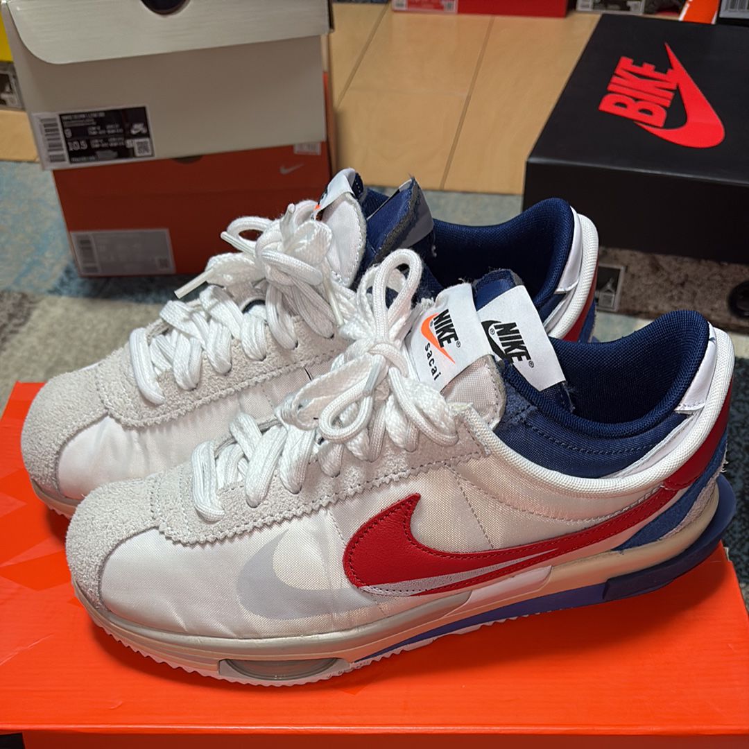 sacai × Nike Zoom Cortez "White and University Red"