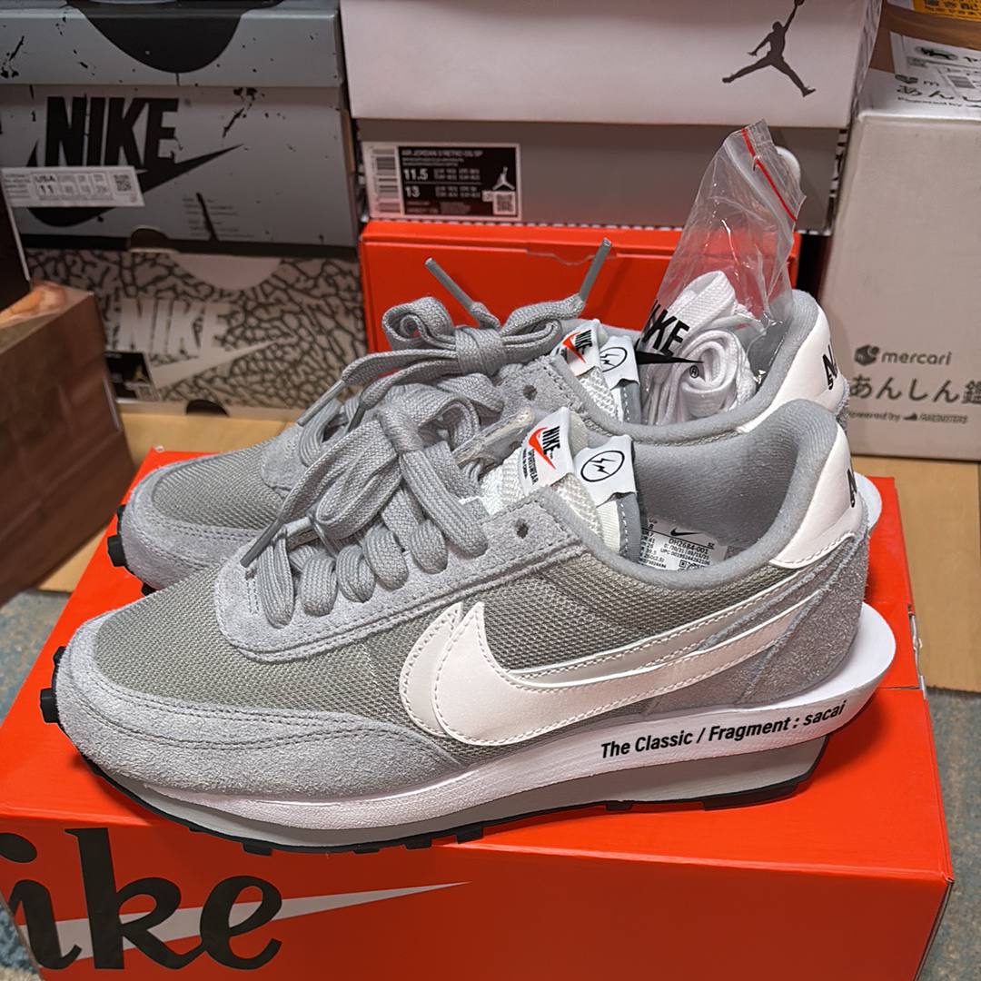 fragment design × sacai × Nike LD Waffle "Light Smoke Grey"