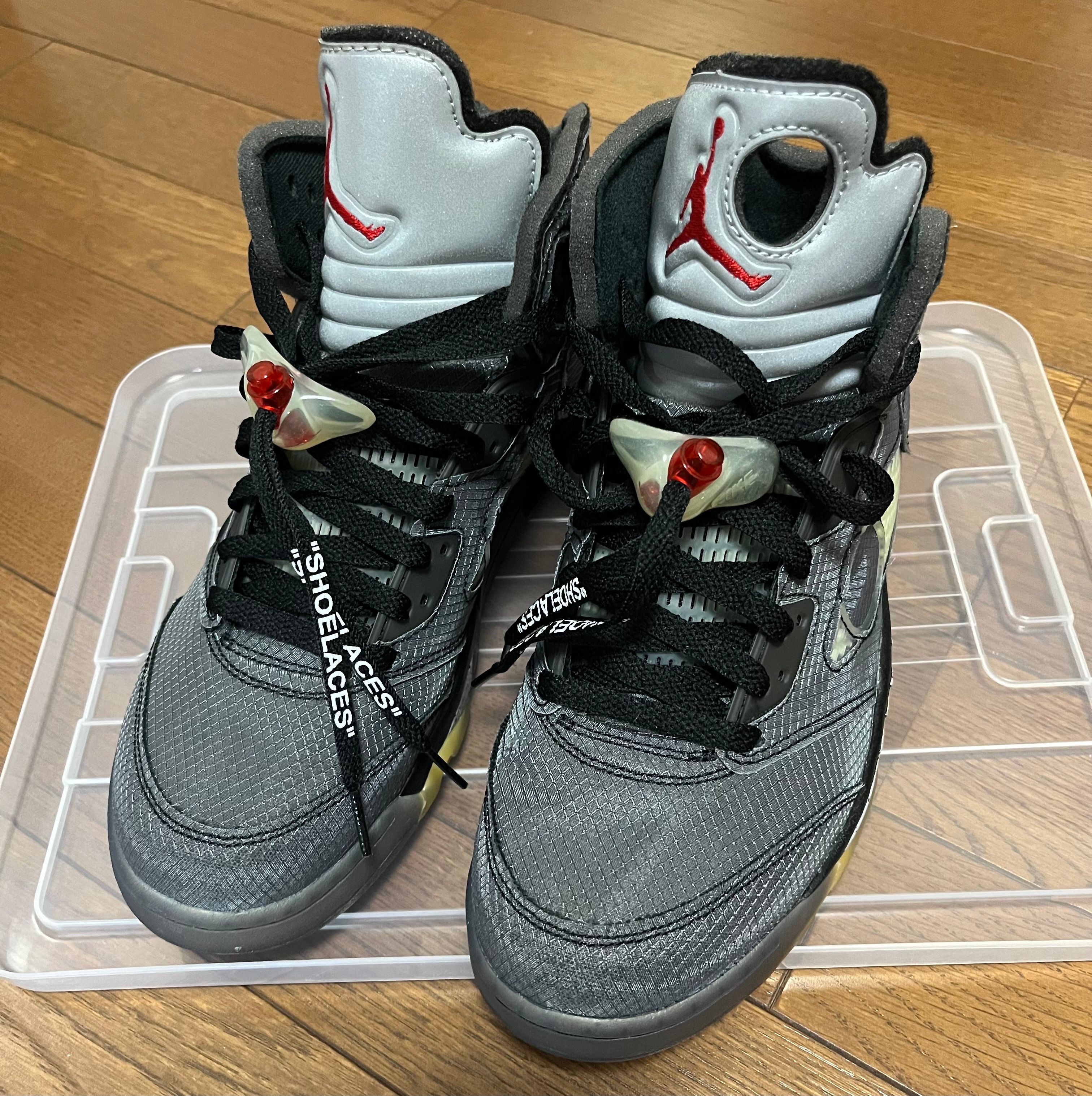Off-White × Nike Air Jordan 5 "Black/Muslin/Fire Red"
