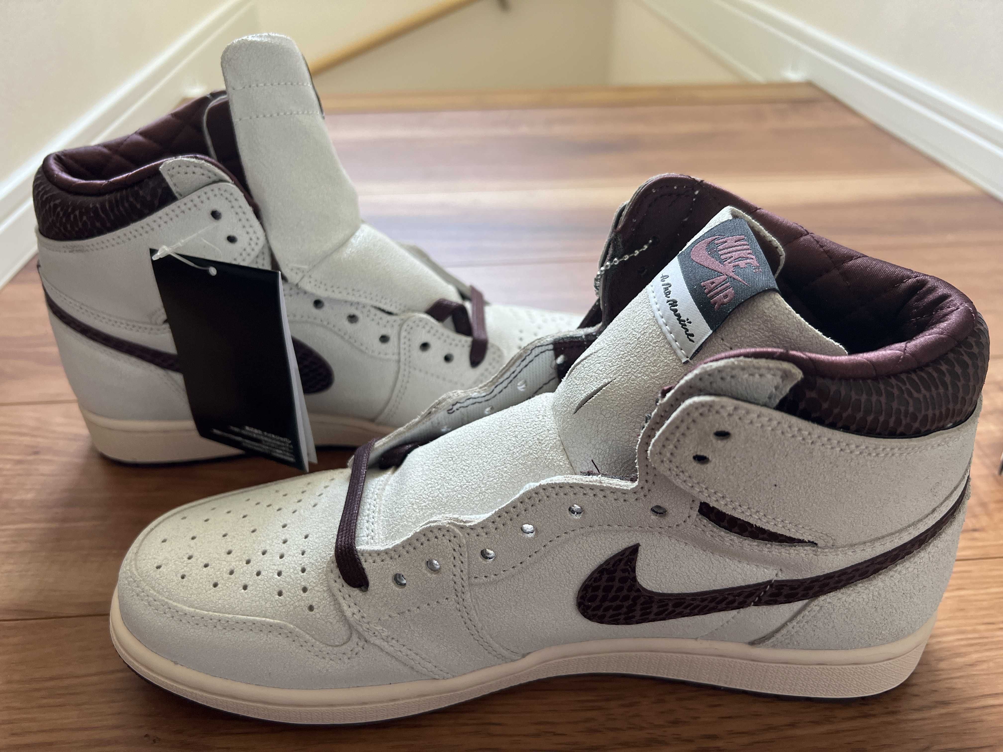 A Ma Maniere × Nike Air Jordan 1 Retro High OG "Sail and Burgundy"
