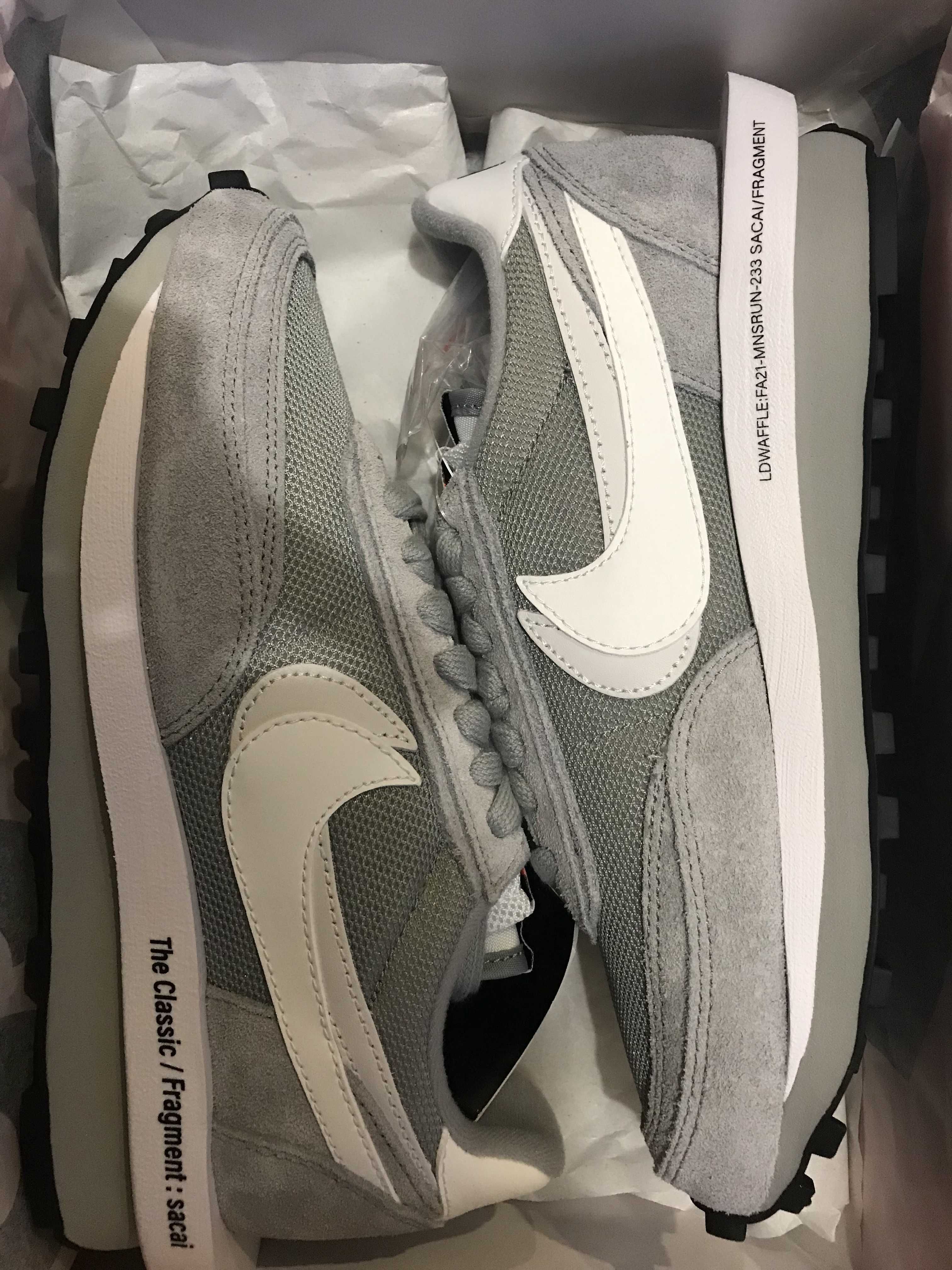 Fragment × sacai × Nike LD Waffle "Light Smoke Grey"