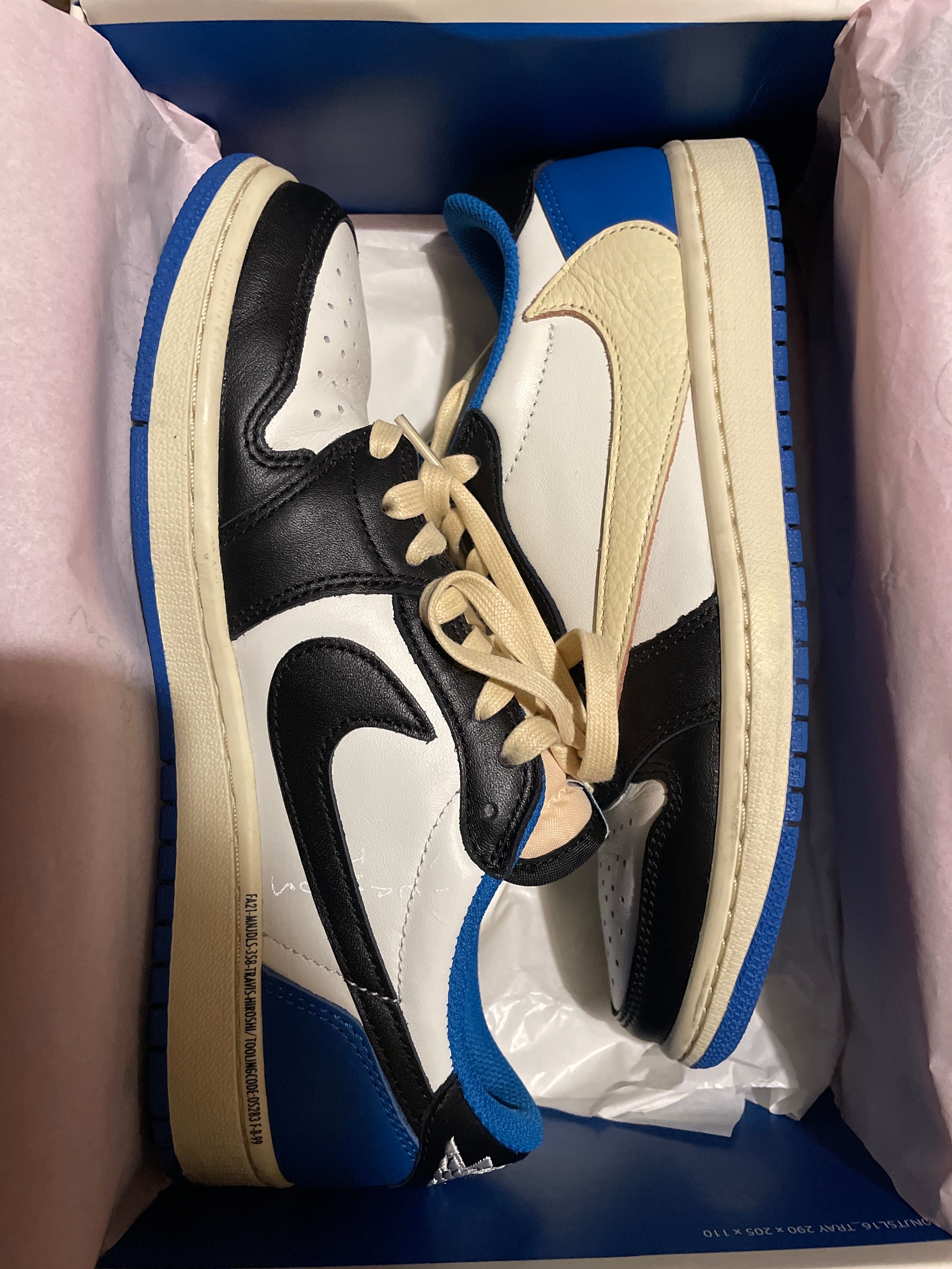 Travis Scott × fragment design × Nike Air Jordan 1 Low OG SP "Military Blue"