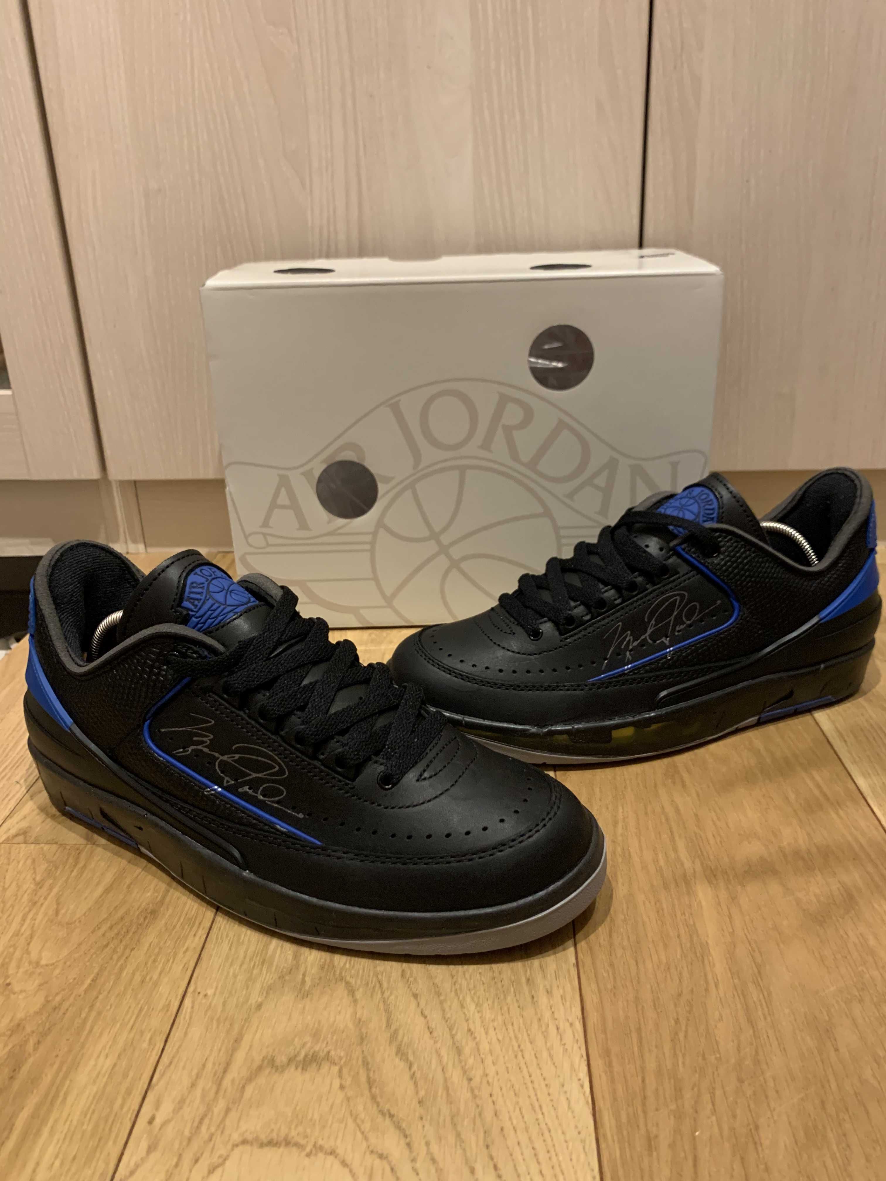 Off-White × Nike Air Jordan 2 Low "Black and Varsity Royal"