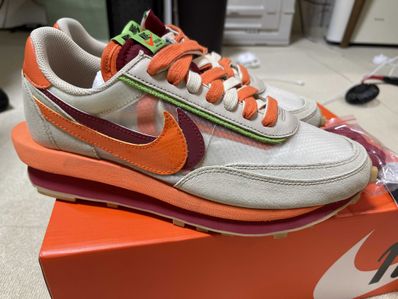 CLOT × Sacai × Nike LD Waffle "Orange Blaze"