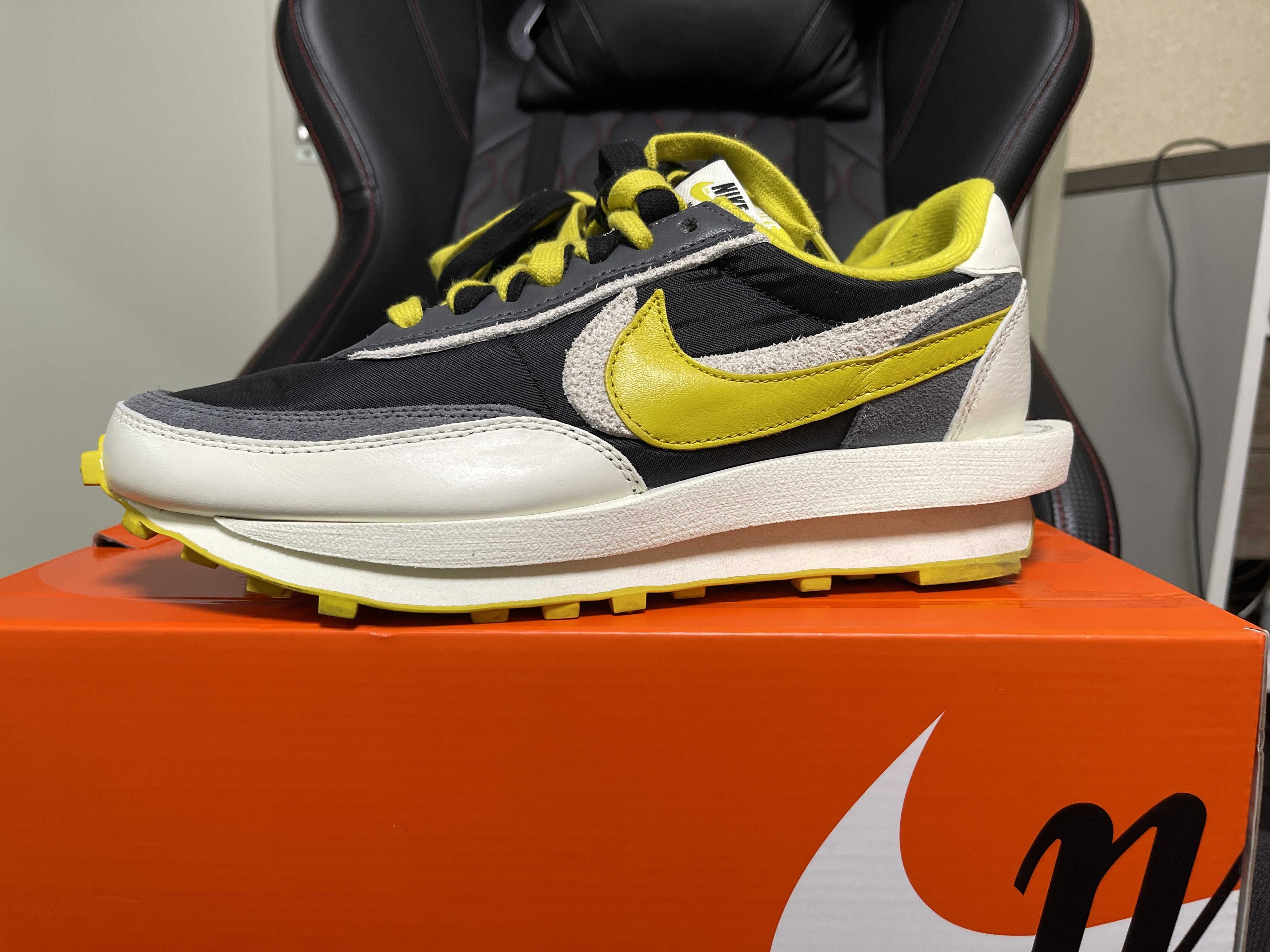 UNDERCOVER × sacai × Nike LD Waffle "Black/Sail-Dark Grey-Bright Citron"