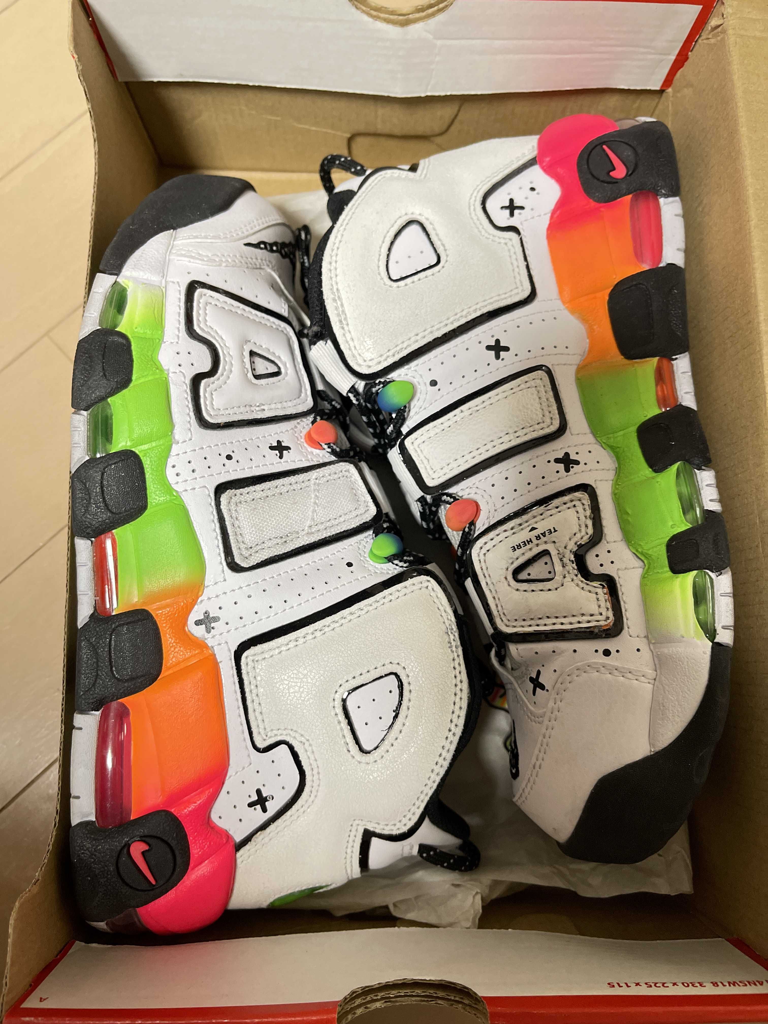 Nike Air More Uptempo 96 Ghost "White/Blue/Orange Green"