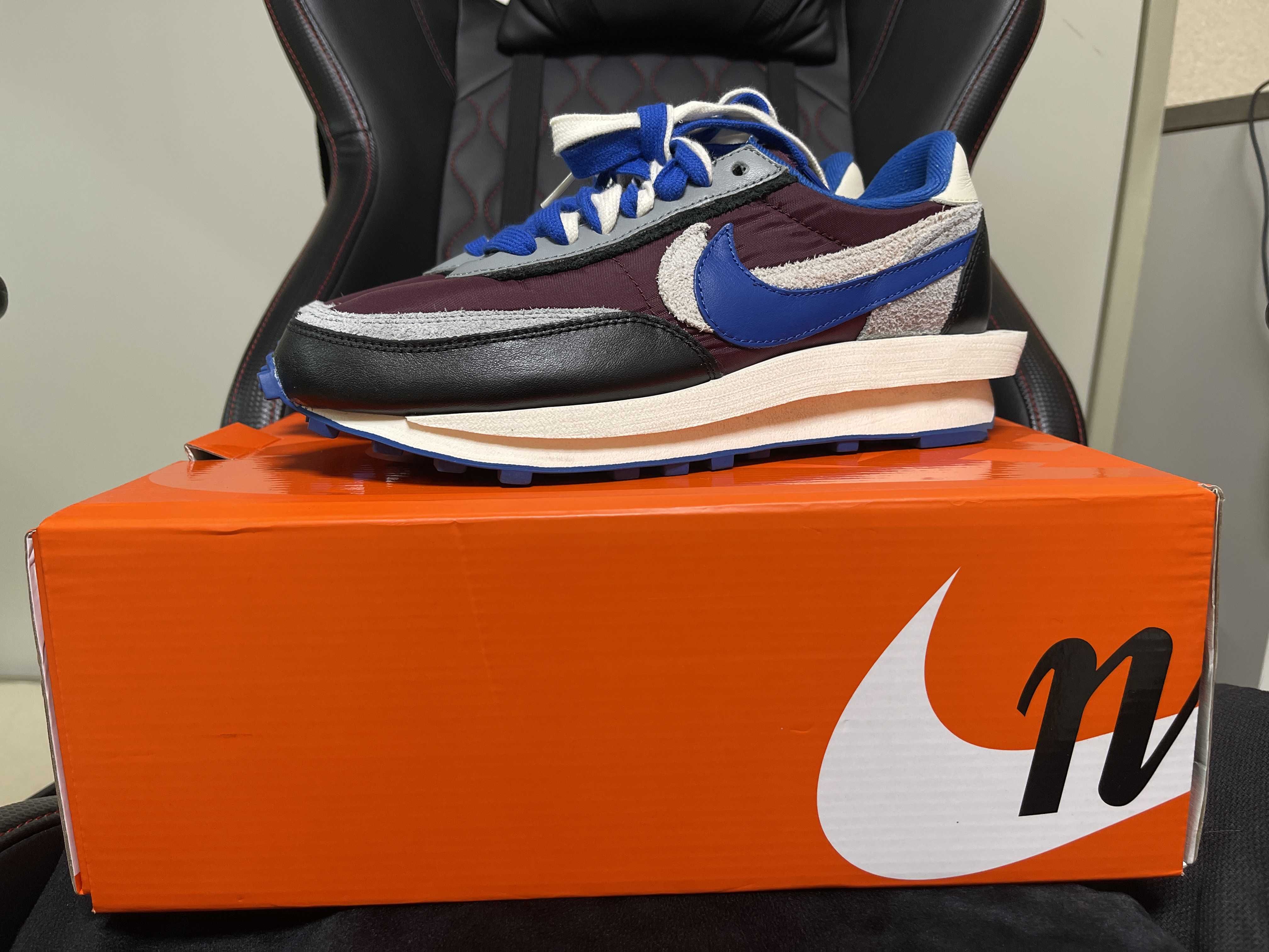 UNDERCOVER × sacai × Nike LD Waffle "Night Maroon/Pale Ivory-Ground Grey-Team Royal"