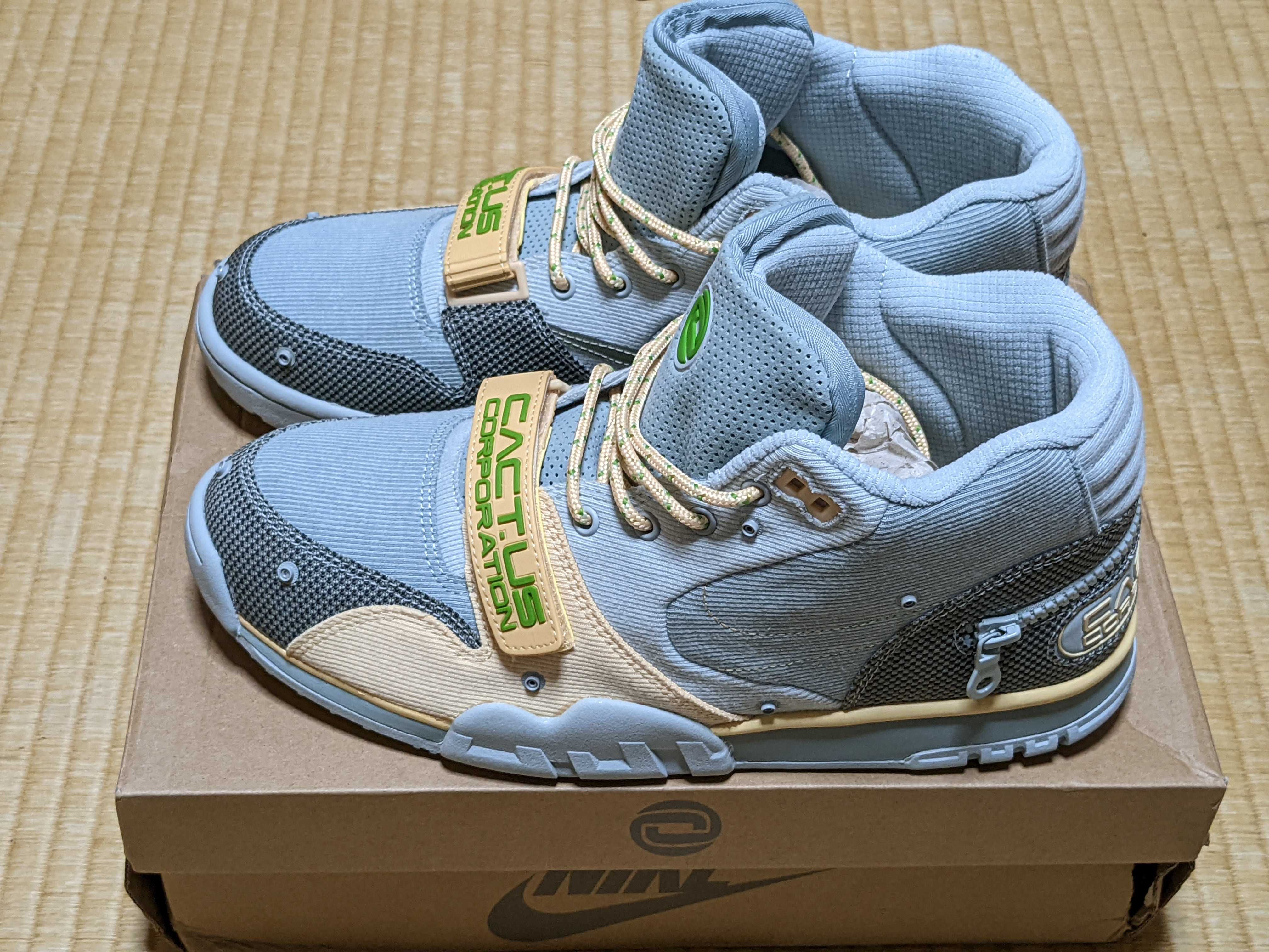 Travis Scott × Nike Air Trainer 1 SP "Grey Haze and Dusty Sage"