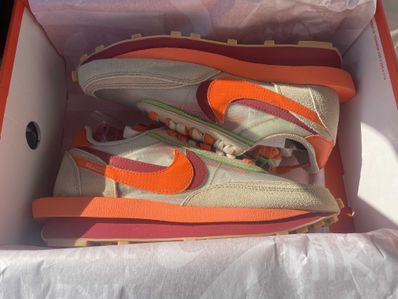 CLOT × Sacai × Nike LD Waffle "Orange Blaze"