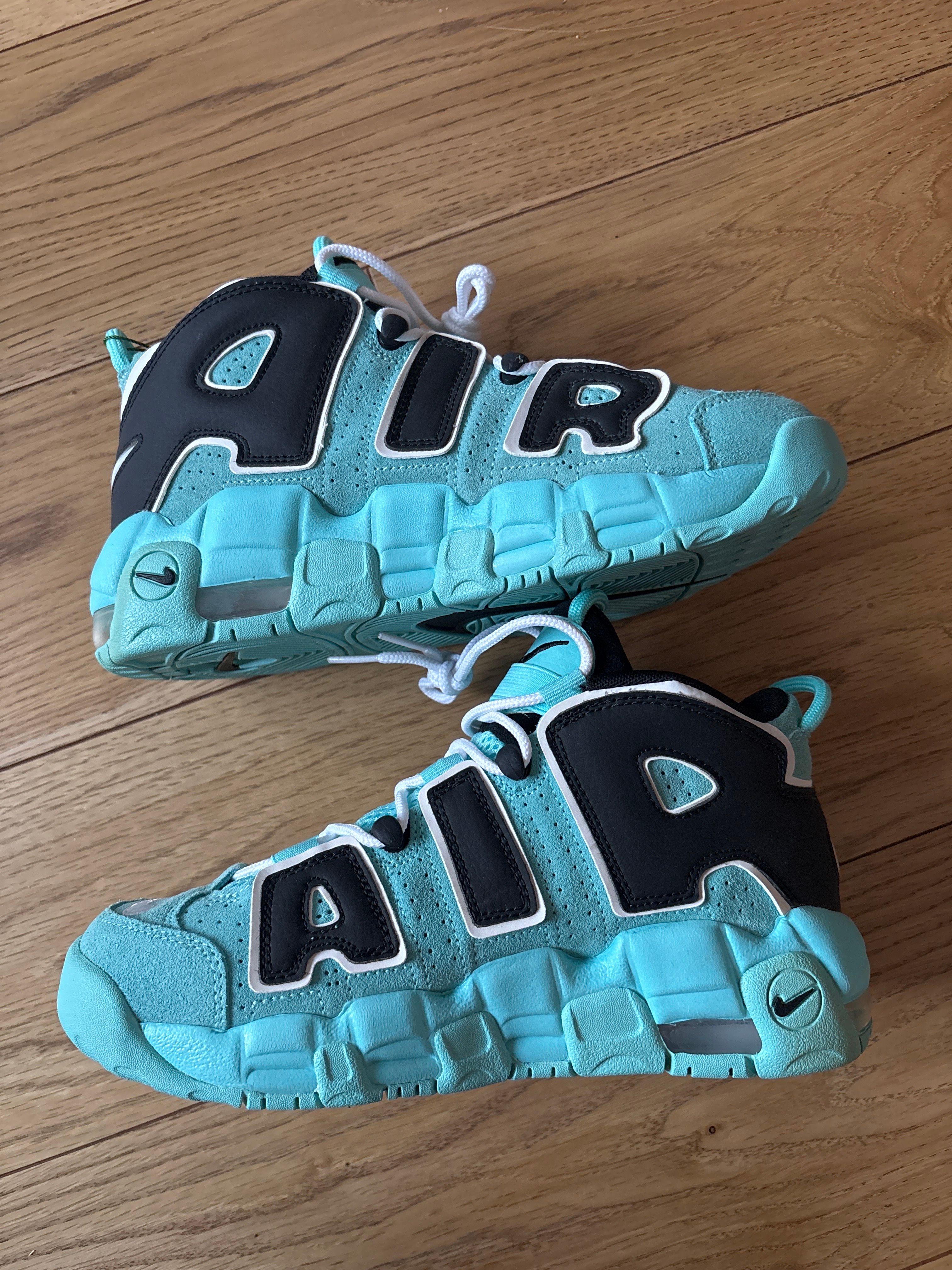 NIKE AIR MORE UPTEMPO GS "LIGHT AQUA / BLACK / WHITE"