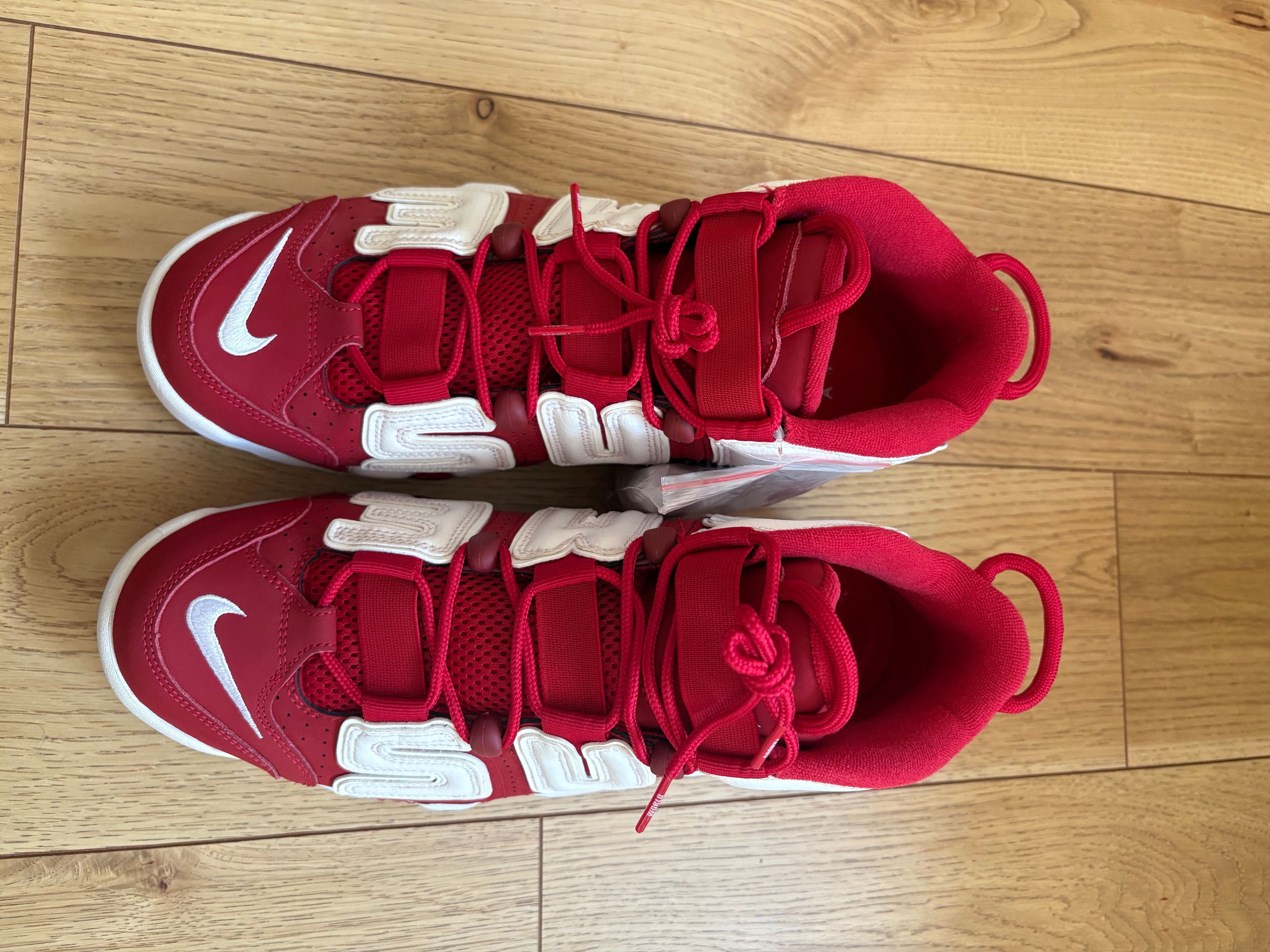 Supreme × Nike Air More Uptempo "White/Red"