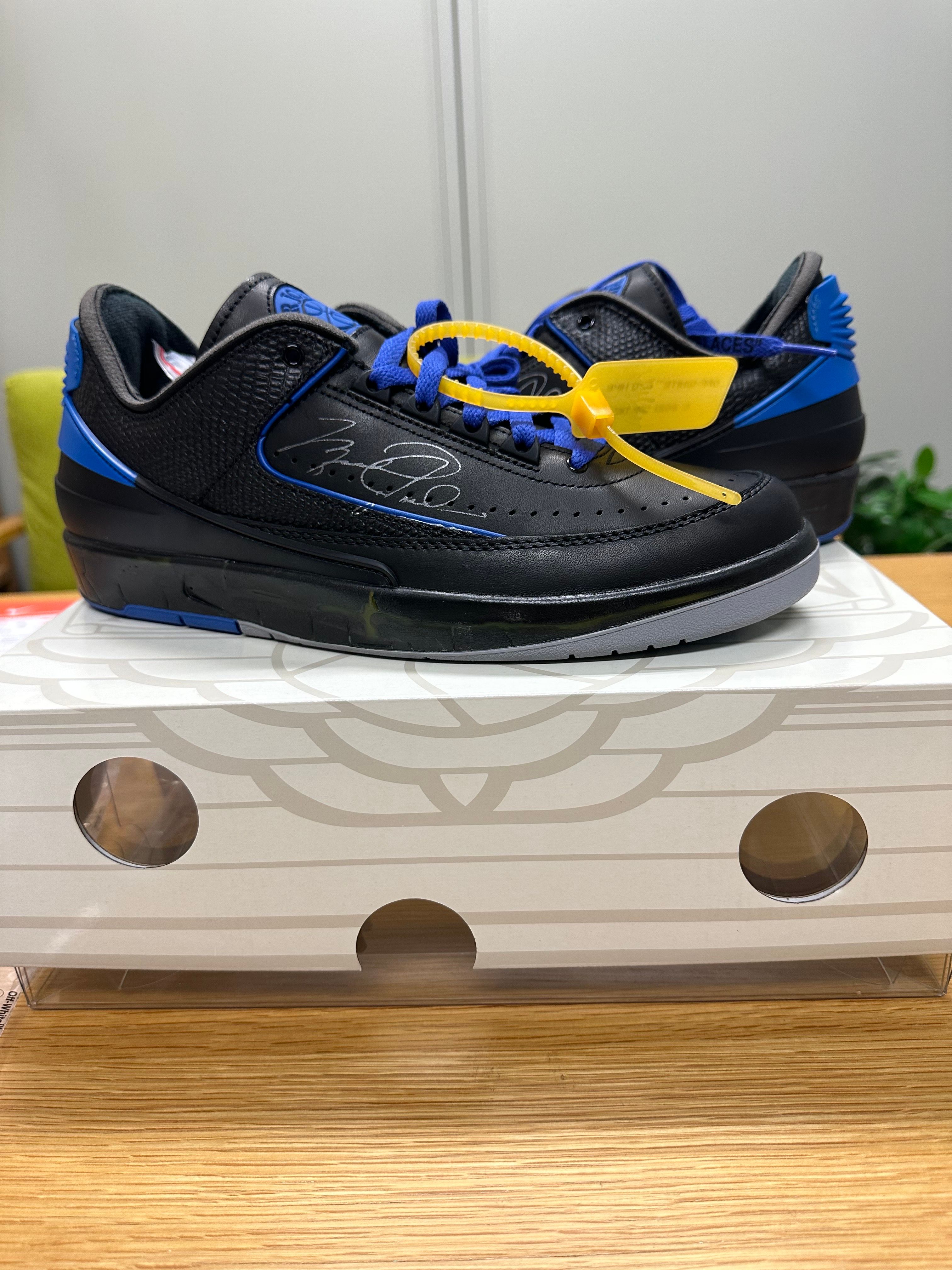 Off-White × Nike Air Jordan 2 Low "Black and Varsity Royal"