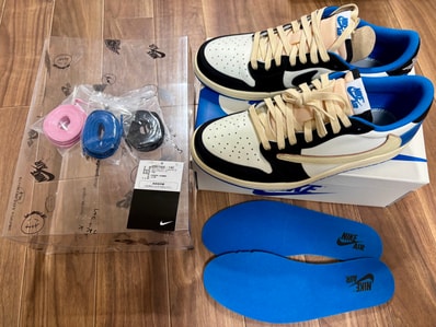 Travis Scott × fragment design × Nike Air Jordan 1 Low OG SP "Military Blue"
