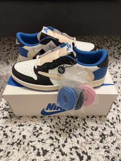 Travis Scott × fragment design × Nike Air Jordan 1 Low OG SP "Military Blue"