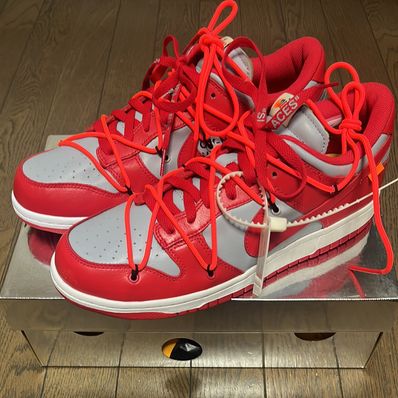 Off-White × Nike Dunk Low "University Red/Wolf Grey"
