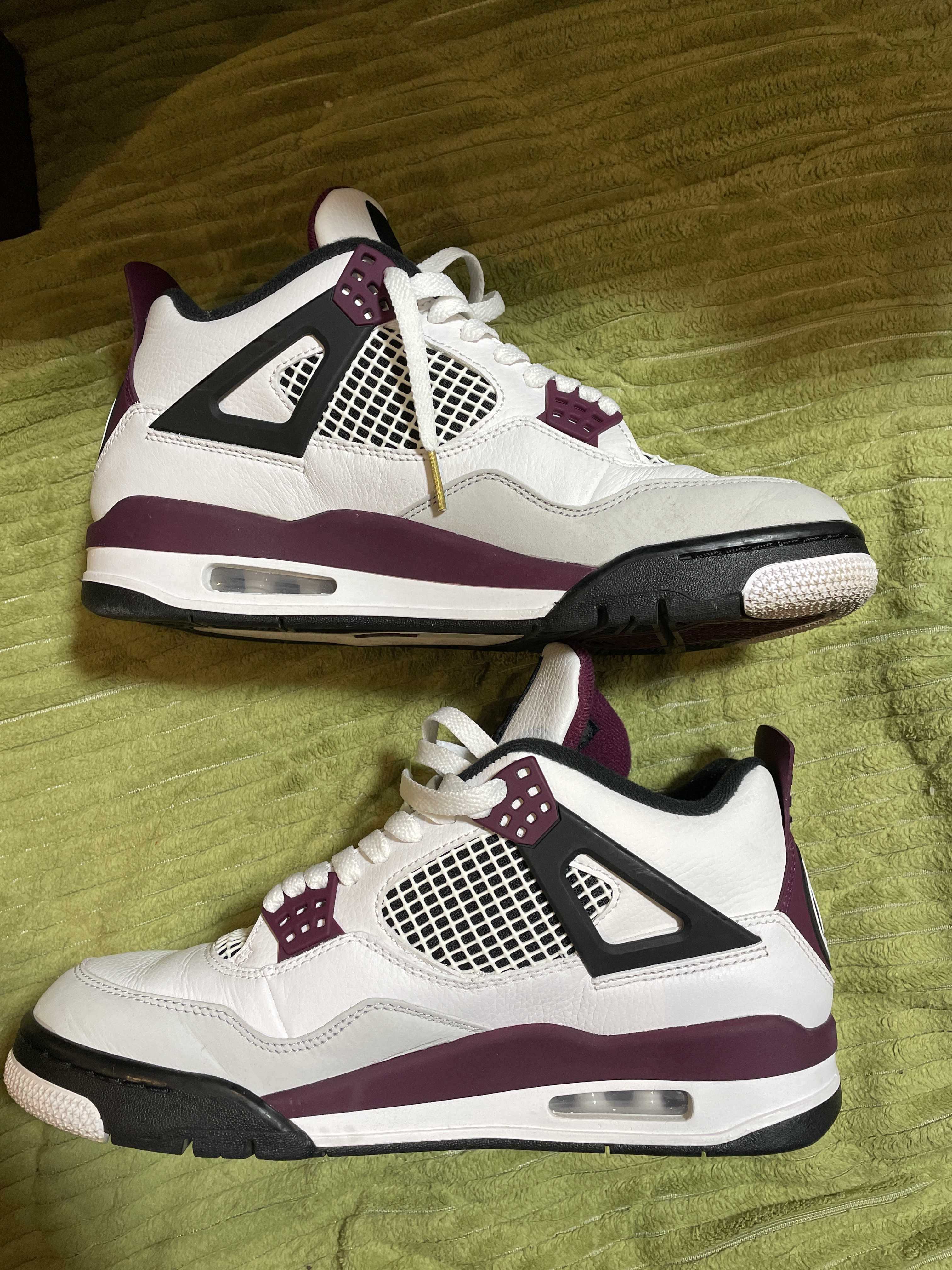 Paris Saint Germain ×Nike Air Jordan 4 Retro "White/Bordeaux/Neutral Gray"