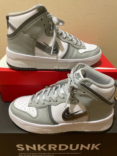 Nike Women's Dunk High UP "White/Ligh Smoke Grey/Smoke Grey/Silver"