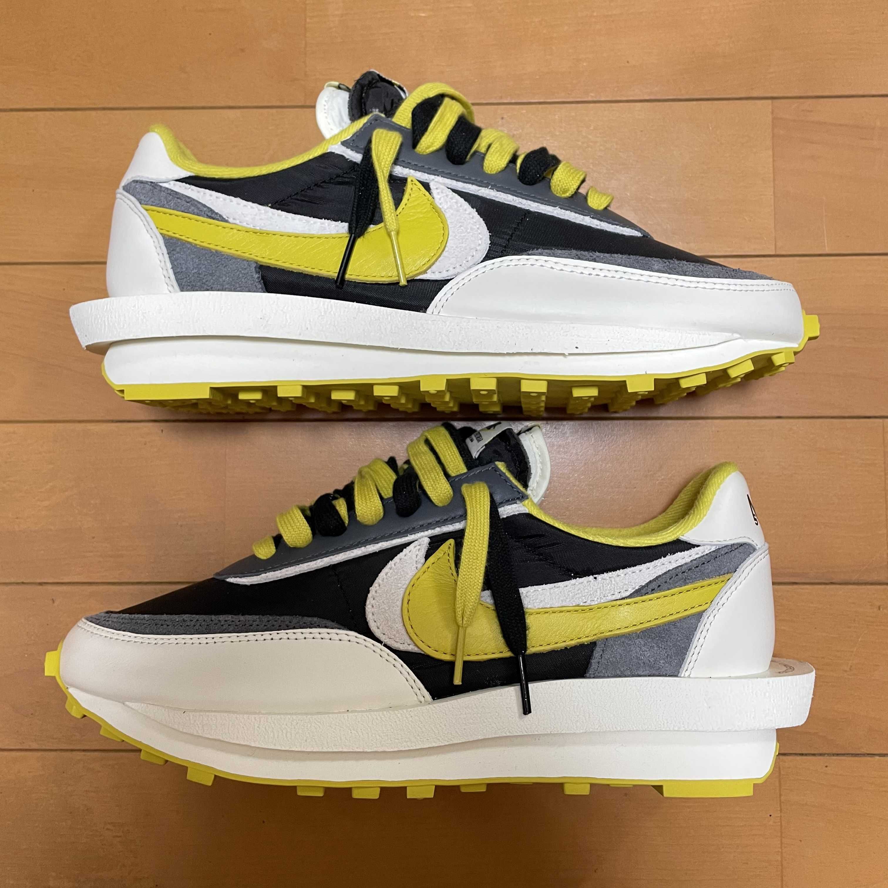 UNDERCOVER × sacai × Nike LD Waffle "Black/Sail-Dark Grey-Bright Citron"