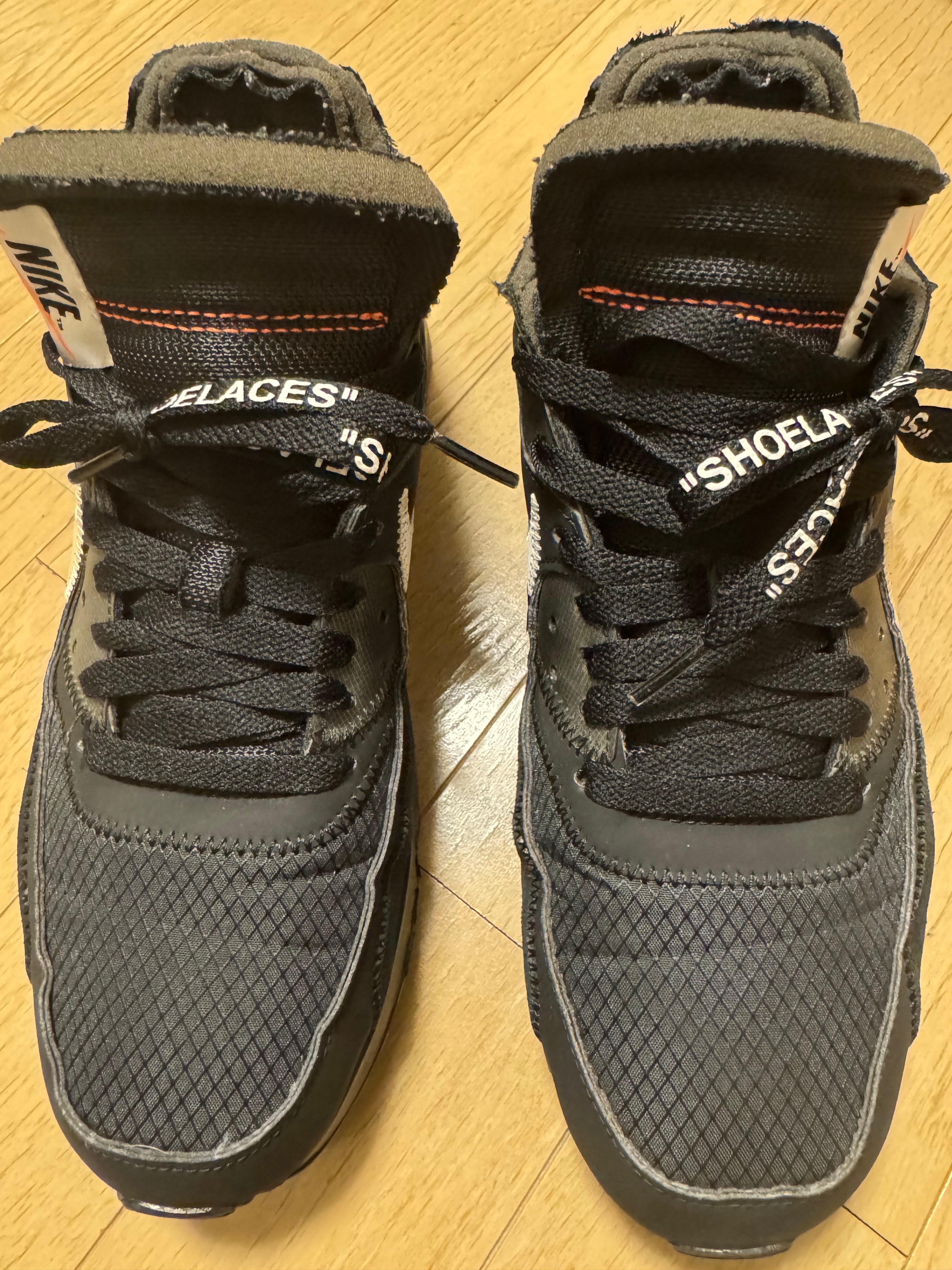 Off-White × Nike Air Max 90 "Black/Black-Cone-White"