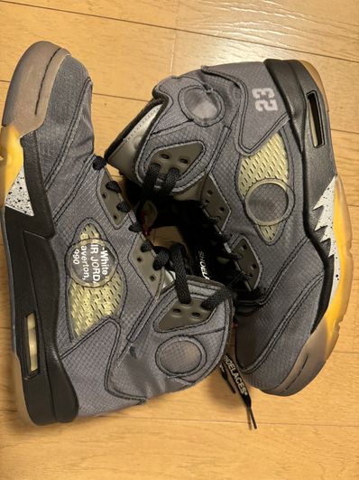 Off-White × Nike Air Jordan 5 "Black/Muslin/Fire Red"